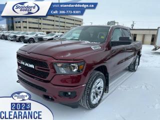 <b>5.7L V8 HEMI MDS VVT eTorque Engine, Tradesman Level 1 Equipment Group, Sport Appearance Package, Trailer Tow Group!</b><br> <br> <br> <br>  Discover the inner beauty and rugged exterior of this stylish Ram 1500. <br> <br>The Ram 1500s unmatched luxury transcends traditional pickups without compromising its capability. Loaded with best-in-class features, its easy to see why the Ram 1500 is so popular. With the most towing and hauling capability in a Ram 1500, as well as improved efficiency and exceptional capability, this truck has the grit to take on any task.<br> <br> This red pearl Crew Cab 4X4 pickup   has a 8 speed automatic transmission and is powered by a  395HP 5.7L 8 Cylinder Engine.<br> <br> Our 1500s trim level is Tradesman. This Ram 1500 Tradesman is ready for whatever you throw at it, with a great selection of standard features such as class II towing equipment including a hitch, wiring harness and trailer sway control, heavy-duty suspension, cargo box lighting, and a locking tailgate. Additional features include heated and power adjustable side mirrors, UCconnect 3, push button start, cruise control, air conditioning, vinyl floor lining, and a rearview camera. This vehicle has been upgraded with the following features: 5.7l V8 Hemi Mds Vvt Etorque Engine, Tradesman Level 1 Equipment Group, Sport Appearance Package, Trailer Tow Group. <br><br> View the original window sticker for this vehicle with this url <b><a href=http://www.chrysler.com/hostd/windowsticker/getWindowStickerPdf.do?vin=1C6SRFGT1RN199679 target=_blank>http://www.chrysler.com/hostd/windowsticker/getWindowStickerPdf.do?vin=1C6SRFGT1RN199679</a></b>.<br> <br>To apply right now for financing use this link : <a href=https://standarddodge.ca/financing target=_blank>https://standarddodge.ca/financing</a><br><br> <br/><br>* Visit Us Today *Youve earned this - stop by Standard Chrysler Dodge Jeep Ram located at 208 Cheadle St W., Swift Current, SK S9H0B5 to make this car yours today! <br> Pricing may not reflect additional accessories that have been added to the advertised vehicle<br><br> Come by and check out our fleet of 30+ used cars and trucks and 110+ new cars and trucks for sale in Swift Current.  o~o