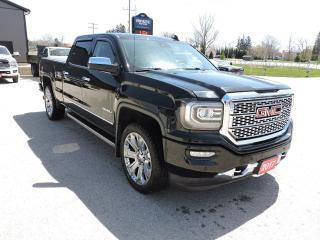 <p>A fully loaded 2017 1500 Denali that is powered by a 6.2L V8 and 4-wheel drive with optional Auto4 mode. Heated and cooled leather seats and heated steering wheel. Sunroof and power rear sliding window. Navigation, back-up camera and both front and rear park assist. Collision avoidance, lane departure and cross traffic warning systems. Bluetooth and steering wheel mounted audio controls, Bose speaker system and a CD player. Power adjustable pedals, dual climate controls and a built-in electric trailer brake controller. Remote start and power retracting running boards. A hard folding tonneau cover and sprayed in box liner were added to the 6 1/2-foot length box. An awesome and well optioned Denali 1500.</p><p>** WE UPDATE OUR WEBSITE REGULARLY IF YOU SEE THIS AD THE VEHICLE IS AVAILABLE! ** Pentastic Motors specializes in 4X4 Gasoline and Diesel trucks from all makes including Dodge, Ford, and General Motors. Extended warranties available!  Financing available from 7.99% APR OAC. Delivery available to Southern Ontario Purchasers! We are 1.5 hrs from Pearson International Airport and offer free pick up from the airport to Purchasers. Leasing options available for Commercial/Agricultural/Personal! **NO ADMIN FEES! All vehicles are CERTIFIED and serviced unless otherwise stated! CARFAX AVAILABLE ON ALL VEHICLES! ** Call, email, or come in for a test drive today! 1-844-4X4-TRUX www.pentasticmotors.com</p>