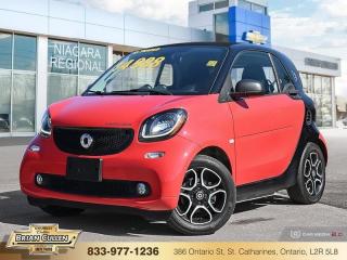 <b>Low Mileage, Aluminum Wheels,  Air Conditioning,  Steering Wheel Audio Control,  Remote Keyless Entry,  Power Windows!</b>

 

    Thanks for looking. This  2017 smart fortwo electric drive is for sale today in St Catharines. 

 

This low mileage  coupe has just 60,538 kms. Its  apple red in colour  . It has an automatic transmission and is powered by a  Magneto-Electric Motor engine.  It may have some remaining factory warranty, please check with dealer for details. 

 

 Our fortwo electric drives trim level is Passion. This smart fortwo electric drive delivers superb economy, and a very enjoyable driving experience. Options include aluminum alloy wheels, speed sensitive wipers, perimeter and approach lights, a two speaker stereo, adjustable bucket seats, leather and metal look steering wheel, leather gear shift knob, cloth seat trim, cargo space lights, a smartphone cradle, and much more. This vehicle has been upgraded with the following features: Aluminum Wheels,  Air Conditioning,  Steering Wheel Audio Control,  Remote Keyless Entry,  Power Windows,  Cruise Control. 

 



 Buy this vehicle now for the lowest bi-weekly payment of <b>$119.38</b> with $0 down for 72 months @ 9.99% APR O.A.C. ( Plus applicable taxes -  Plus applicable fees   ).  See dealer for details. 

 



 Come by and check out our fleet of 50+ used cars and trucks and 160+ new cars and trucks for sale in St Catharines.  o~o