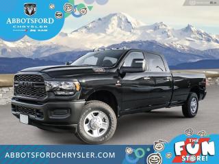 <br> <br>  Whether youre on the job site, driving around town, or making a long-haul trip, this Ram 3500 HD gets the job done with ease. <br> <br>Endlessly capable, this 2024 Ram 3500HD pulls out all the stops, and has the towing capacity that sets it apart from the competition. On top of its proven Ram toughness, this Ram 3500HD has an ultra-quiet cabin full of amazing tech features that help make your workday more enjoyable. Whether youre in the commercial sector or looking for serious recreational towing rig, this impressive 3500HD is ready for anything that you are.<br> <br> This diamond black crystal pearlcoat sought after diesel Crew Cab 4X4 pickup   has a 6 speed automatic transmission and is powered by a Cummins 370HP 6.7L Straight 6 Cylinder Engine.<br> <br> Our 3500s trim level is Tradesman. This Ram 3500 Tradesman is ready for whatever you throw at it, with a great selection of standard features such as extremely capable class V towing equipment including a hitch, wiring harness and trailer sway control, heavy-duty suspension, cargo box lighting, and a locking tailgate. Additional features include heated and power adjustable side mirrors, UCconnect 3, push button start, cruise control, air conditioning, vinyl floor lining, and a rearview camera. This vehicle has been upgraded with the following features: Tow Package,  Heavy Duty Suspension,  Power Mirrors,  Rear Camera. <br><br> View the original window sticker for this vehicle with this url <b><a href=http://www.chrysler.com/hostd/windowsticker/getWindowStickerPdf.do?vin=3C63R3CL6RG135588 target=_blank>http://www.chrysler.com/hostd/windowsticker/getWindowStickerPdf.do?vin=3C63R3CL6RG135588</a></b>.<br> <br/> Total  cash rebate of $9450 is reflected in the price. Credit includes $9,450 Consumer Cash Discount.  6.49% financing for 96 months. <br> Buy this vehicle now for the lowest weekly payment of <b>$266.22</b> with $0 down for 96 months @ 6.49% APR O.A.C. ( taxes included, Plus applicable fees   ).  Incentives expire 2024-07-02.  See dealer for details. <br> <br>Abbotsford Chrysler, Dodge, Jeep, Ram LTD joined the family-owned Trotman Auto Group LTD in 2010. We are a BBB accredited pre-owned auto dealership.<br><br>Come take this vehicle for a test drive today and see for yourself why we are the dealership with the #1 customer satisfaction in the Fraser Valley.<br><br>Serving the Fraser Valley and our friends in Surrey, Langley and surrounding Lower Mainland areas. Abbotsford Chrysler, Dodge, Jeep, Ram LTD carry premium used cars, competitively priced for todays market. If you don not find what you are looking for in our inventory, just ask, and we will do our best to fulfill your needs. Drive down to the Abbotsford Auto Mall or view our inventory at https://www.abbotsfordchrysler.com/used/.<br><br>*All Sales are subject to Taxes and Fees. The second key, floor mats, and owners manual may not be available on all pre-owned vehicles.Documentation Fee $699.00, Fuel Surcharge: $179.00 (electric vehicles excluded), Finance Placement Fee: $500.00 (if applicable)<br> Come by and check out our fleet of 80+ used cars and trucks and 120+ new cars and trucks for sale in Abbotsford.  o~o