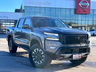 <b>Off-Road Package,  Navigation,  360 Camera,  Heated Seats,  Apple CarPlay!</b><br> <br> <br> <br>  Best in-class standard horsepower makes this 2024 Nissan Frontier the king of bringing what you need. <br> <br>Massive power and massive fun, this 2024 Frontier proves that size isnt everything. Full of fun features for both work and play, along with best-in-class standard horsepower, this 2024 Frontier really is the king of midsize trucks. If you want one truck that can do it all in style and comfort, this 2024 Nissan Frontier is an easy choice.<br> <br> This gun metallic Crew Cab 4X4 pickup   has an automatic transmission and is powered by a  310HP 3.8L V6 Cylinder Engine.<br> <br> Our Frontiers trim level is Crew Cab PRO-4X. This Frontier Pro is fully equipped for work or play with added NissanConnect with navigation and wi-fi, Bilstein shocks, a driver selectable rear locking diff, Class III towing equipment, three skid plates, a spray in bed liner, a rear step bumper, and a 360-degree camera with off-road mode. This midsize truck is an everyday workhorse with Class III towing equipment with sway control, automatic locking hubs, tow hooks, automatic LED headlamps, fog lamps, and two 120V outlets. Stay connected with modern technology features such as touchscreen with voice activation, Apple CarPlay, and Android Auto. Other great features include remote keyless entry and push button start, collision mitigation, lane departure warning, blind spot warning, and distance pacing. This vehicle has been upgraded with the following features: Off-road Package,  Navigation,  360 Camera,  Heated Seats,  Apple Carplay,  Android Auto,  Blind Spot Detection. <br><br> <br>To apply right now for financing use this link : <a href=https://www.bourgeoisnissan.com/finance/ target=_blank>https://www.bourgeoisnissan.com/finance/</a><br><br> <br/><br>Discount on vehicle represents the Cash Purchase discount applicable and is inclusive of all non-stackable and stackable cash purchase discounts from Nissan Canada and Bourgeois Midland Nissan and is offered in lieu of sub-vented lease or finance rates. To get details on current discounts applicable to this and other vehicles in our inventory for Lease and Finance customer, see a member of our team. </br></br>Since Bourgeois Midland Nissan opened its doors, we have been consistently striving to provide the BEST quality new and used vehicles to the Midland area. We have a passion for serving our community, and providing the best automotive services around.Customer service is our number one priority, and this commitment to quality extends to every department. That means that your experience with Bourgeois Midland Nissan will exceed your expectations  whether youre meeting with our sales team to buy a new car or truck, or youre bringing your vehicle in for a repair or checkup.Building lasting relationships is what were all about. We want every customer to feel confident with his or her purchase, and to have a stress-free experience. Our friendly team will happily give you a test drive of any of our vehicles, or answer any questions you have with NO sales pressure.We look forward to welcoming you to our dealership located at 760 Prospect Blvd in Midland, and helping you meet all of your auto needs!<br> Come by and check out our fleet of 20+ used cars and trucks and 90+ new cars and trucks for sale in Midland.  o~o