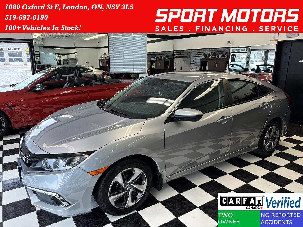 Used 2019 Honda Civic LX+Adaptive Cruise+LaneKeep+ApplePlay+CLEAN CARFAX for sale in London, ON