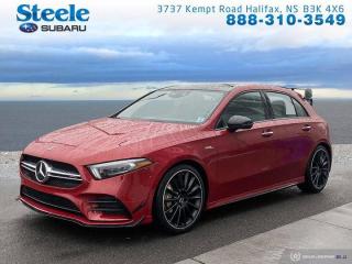 New Price! Odometer is 22948 kilometers below market average! Jupiter Red 2020 Mercedes-Benz AMG® A 35 4MATIC® 4MATIC® 7-Speed Automatic 2.0L I4 DI Turbocharged Atlantic Canadas largest Subaru dealer.10.25 Central Media Display, Alloy wheels, AMG® Aerodynamics Package, Auto-dimming Rear-View mirror, Automatic temperature control, Connectivity Package, Electric Drivers Seat w/Memory, Emergency communication system: eCall Emergency System, Front dual zone A/C, HD Radio, Heated Front Seats, Power Adjustable Passengers Seat, Power moonroof: Panorama, Premium audio system: MBUX, Radio: MBUX Multimedia System, Rain sensing wipers, Steering wheel mounted audio controls, Telescoping steering wheel, Tilt steering wheel, Touchpad.WE MAKE IT EASY!