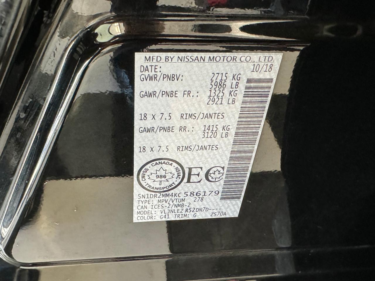 2019 Nissan Pathfinder S 4WD 7 Passenger+GPS+CAM+Remote Start+CLEANCARFAX Photo119