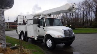 2005 International 4300 Alteck Bucket Truck Air Brakes, Diesel, 7.6L L6 DIESEL engine, 6 cylinder, 2 door, automatic, 4X2, cruise control, air conditioning, AM/FM radio, cassette player, air horn, Allison transmission, trailer brake controller, PTO, beacons, overhead Storage, 1500w power inverter, 8 chassis storage compartments with lock, bucket controls, outriggers, swamp mat holder, pinter style, tow hitch, tilt gauge, white exterior, grey interior, cloth. Measurements: wheelbase 475 inches (All the measurements are deemed to be correct but are not guaranteed). Crane Certificate Decal Valid to December 2024, Vehicle / Truck and Certificate and Decal Valid to December 2024 $46,850.00 plus $375 processing fee, $47,225.00 total payment obligation before taxes.  Listing report, warranty, contract commitment cancellation fee. All above specifications and information is considered to be accurate but is not guaranteed and no opinion or advice is given as to whether this item should be purchased. We do not allow test drives due to theft, fraud and acts of vandalism. Instead we provide the following benefits: Complimentary Warranty (with options to extend), Limited Money Back Satisfaction Guarantee on Fully Completed Contracts, Contract Commitment Cancellation, and an Open-Ended Sell-Back Option. Ask seller for details or call 604-522-REPO(7376) to confirm listing availability.