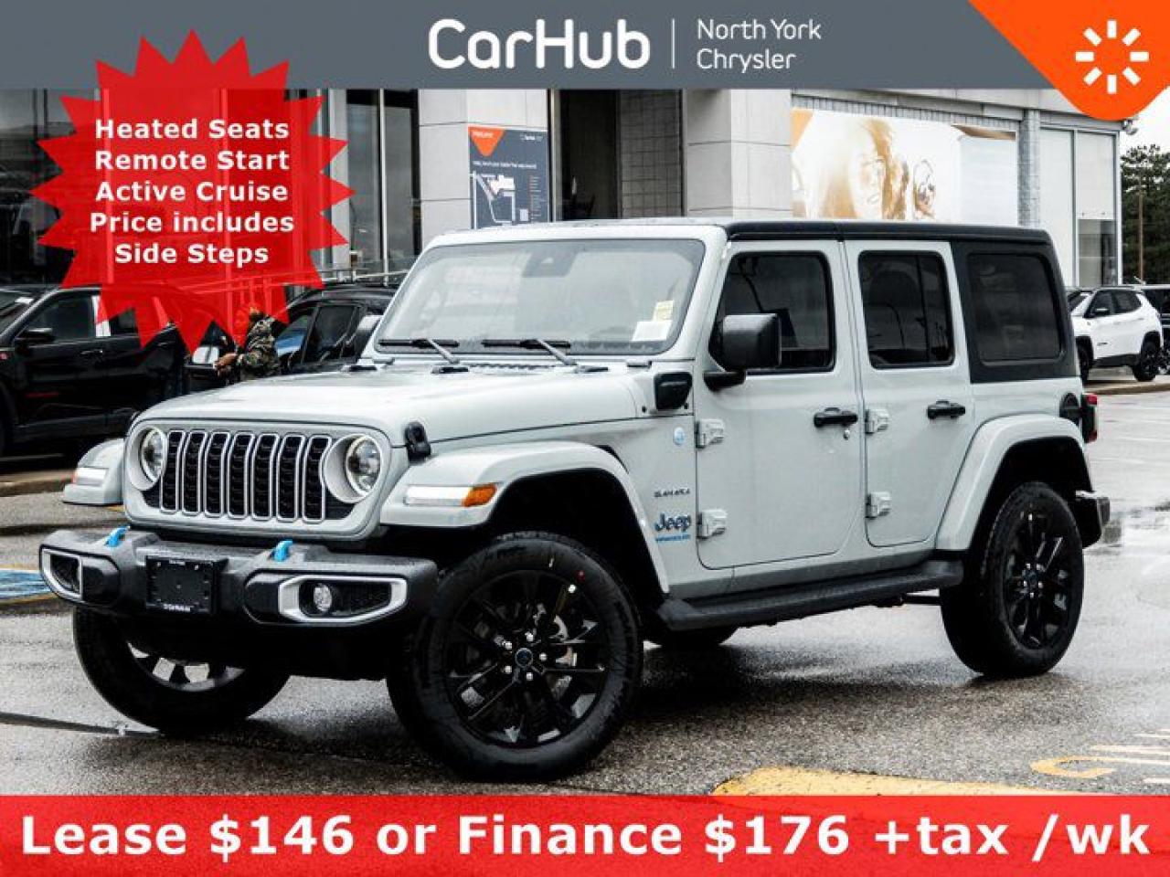 New 2024 Jeep Wrangler 4xe Sahara LEDs 12.3'' Screen Safety Grp R-Start Android Auto for sale in Thornhill, ON