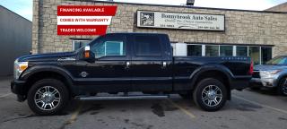 Need a vehicle that has style and class? Look at our Pre-Owned 2015 FORD F 350  PLATINUM LARIAT 4X4 (Pictured in photo) /Filled with top options including Heated Leather Seats, Keyless Entry, Bluetooth, Navigation Power Mirrors, Power Locks, Power Windows. Rearview camera /Air /Tilt /Cruise/Factory carstarter/Power Sunroof/4 Wheel drive system/comes with 6 month power train warranty with options to extend. Smooth ride at a great price thats ready for your test drive. Fully inspected and given a clean bill of health by our technicians. Fully detailed on the interior and exterior so it feels like new to you. There should never be any surprises when buying a used car, thats why we share our Mechanical Fitness Assessment and Carfax with our customers, so you know what we know. Bonnybrook Auto sales is helping thousands find quality used vehicles at prices they can afford. If you would like to book a test drive, have questions about a vehicle or need information on finance rates, give our friendly staff a call today! Bonnybrook auto sales is proudly one of the few car dealerships that have been serving Calgary for over Twenty years. /TRADE INS WELCOMED/ Amvic Licensed Business.  Due to the recent increase for used vehicles.  Demand and sales combined with  the U.S exchange rate, a lot  vehicles are being exported to the U.S. We are in need of pre-owned vehicles. We give top dollar for your trades.  We also purchase all makes and models of vehicles.