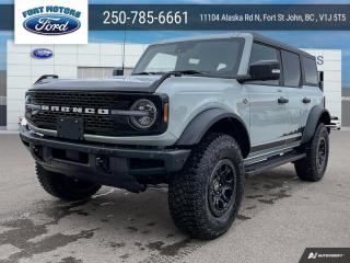 <b>Leather Seats, 360-Degree Camera, Luxury Package, Wireless Charging, Navigation!</b><br> <br>   With cool retro-styling, innovative features and impressive off-road capability, this legendary 2023 Ford Bronco has very little to prove. <br> <br>With a nostalgia-inducing design along with remarkable on-road driving manners with supreme off-road capability, this 2023 Ford Bronco is indeed a jack of all trades, and masters every one of them. Durable build materials and functional engineering coupled with modern day infotainment and driver assistive features ensure that this iconic vehicle takes on whatever you can throw at it. Want an SUV that can genuinely do it all and look good while at it? Look no further than this 2023 Ford Bronco!<br> <br> This cactus grey SUV  has a 10 speed automatic transmission and is powered by a  315HP 2.7L V6 Cylinder Engine. This vehicle has been upgraded with the following features: Leather Seats, 360-degree Camera, Luxury Package, Wireless Charging, Navigation, 17 Inch Aluminum Wheels, 12 Inch Lcd  Touchscreen. <br><br> View the original window sticker for this vehicle with this url <b><a href=http://www.windowsticker.forddirect.com/windowsticker.pdf?vin=1FMEE5DP2PLC13953 target=_blank>http://www.windowsticker.forddirect.com/windowsticker.pdf?vin=1FMEE5DP2PLC13953</a></b>.<br> <br>To apply right now for financing use this link : <a href=https://www.fortmotors.ca/apply-for-credit/ target=_blank>https://www.fortmotors.ca/apply-for-credit/</a><br><br> <br/><br>Come down to Fort Motors and take it for a spin!<p><br> Come by and check out our fleet of 50+ used cars and trucks and 110+ new cars and trucks for sale in Fort St John.  o~o