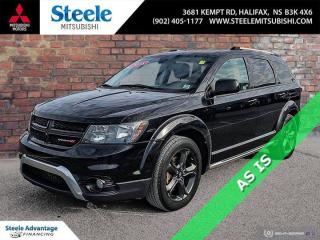 DONT STOP BELIEVIN!Pitch Black Clearcoat 2018 Dodge Journey Crossroad AVAILABLE RIGHT NOW AWD 6-Speed Automatic Pentastar 3.6L V6 VVTSteele Mitsubishi has the largest and most diverse selection of preowned vehicles in HRM. Buy with confidence, knowing we use fair market pricing guaranteeing the absolute best value in all of our pre owned inventory!Steele Auto Group is one of the most diversified group of automobile dealerships in Canada, with 60 dealerships selling 29 brands and an employee base of well over 2300. Sales are up over last year and our plan going forward is to expand further into Atlantic Canada and the United States furthering our commitment to our Canadian customers as well as welcoming our new customers in the USA.