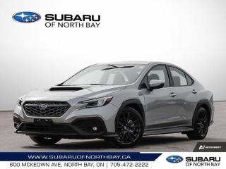 <b>Navigation,  Premium Audio,  Remote Start,  Adaptive Cruise Control,  Lane Keep Assist!</b><br> <br>   With a completely redesigned and sophisticated interior, this Subaru WRX is a bona fide performance saloon with genuine everyday practicality. <br> <br>This 2023 WRX features a wider and more aggressive stance, the iconic hood scoop, substantially flared fenders, and a menacing front grille, with sleeker headlights. The superlative levels of performance are balanced by the practicality of its sedan design, with a spacious and ergonomic interior, a sizeable trunk, extremely comfortable seats, and new infotainment systems for better connectivity and entertainment. Featuring the refined and time-tested full-time all-wheel drive system, the WRX ensures maximum traction on all surface types and takes razor-sharp handling to an entirely new level.<br> <br> This ice silver metallic sedan  has an automatic transmission and is powered by a  271HP 2.4L 4 Cylinder Engine.<br> <br> Our WRXs trim level is Sport-tech w/Eyesight. This range-topping WRX Sport-tech with EyeSight adds on inbuilt GPS navigation, an 11-speaker Harman Kardon audio system and soft-touch seating surfaces with ultrasuede inserts, along with adaptive cruise control, remote engine start, pre-collision braking, lane keep assist, lane centering assist, and reverse automatic braking. Other standard features include upgraded aluminum alloy wheels, an express open/close sunroof, a lip spoiler and front fog lights, along with sport-tuned suspension with front and rear anti-roll bars, LED headlights with automatic high beams, and blind spot detection with rear cross traffic alert. On the inside, this sedan comes standard with heated sport bucket seats with a power-adjustable drivers seat, climate control, front and rear cupholders, proximity keyless entry, and an upgraded 11.6-inch infotainment touchscreen with Apple CarPlay, Android Auto, SiriusXM satellite radio, and a 6-speaker audio system. This vehicle has been upgraded with the following features: Navigation,  Premium Audio,  Remote Start,  Adaptive Cruise Control,  Lane Keep Assist,  Collision Mitigation,  Sunroof. <br><br> <br>To apply right now for financing use this link : <a href=https://www.subaruofnorthbay.ca/tools/autoverify/finance.htm target=_blank>https://www.subaruofnorthbay.ca/tools/autoverify/finance.htm</a><br><br> <br/><br> Buy this vehicle now for the lowest bi-weekly payment of <b>$289.52</b> with $0 down for 96 months @ 6.99% APR O.A.C. ( Plus applicable taxes -  Plus applicable fees   ).  See dealer for details. <br> <br>Subaru of North Bay has been proudly serving customers in North Bay, Sturgeon Falls, New Liskeard, Cobalt, Haileybury, Kirkland Lake and surrounding areas since 1987. Whether you choose to visit in person or shop online, youll find a huge selection of new 2022-2023 Subaru models as well as certified used vehicles of all makes and models. </br>Our extensive lineup of new vehicles includes the Ascent, BRZ, Crosstrek, Forester, Impreza, Legacy, Outback, WRX and WRX STI. If youre already a Subaru owner, our Subaru Certified Technicians can provide the Genuine Subaru parts, accessories and quality service your vehicle deserves. </br>We invite you to book a test drive or service online, give our dealership a call at 705-472-2222, or just stop in for a visit. We look forward to meeting with you and providing you a stellar experience. </br><br> Come by and check out our fleet of 20+ used cars and trucks and 30+ new cars and trucks for sale in North Bay.  o~o