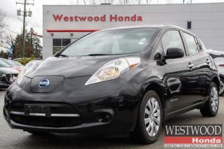 Super Black 2017 Nissan Leaf 4D Hatchback S S $1000 PST rebate FWD Single Speed Reducer 80kW AC Synchronous MotorOne low hassle free pre negotiated price, DC Fast Charge Package, Ask us about our 24 Hour EV test drive, PST Rebate is not included in above price and is based on PST due, Electric charge cord and 2 keys with every purchase of an EV from Westwood Honda.Westwood Hondas Buy Smart Standard program includes a thorough safety inspection, detailed Car Proof report that shows the history of the car youre buying, 1 year road hazard, 2 months 5000 km powertrain warranty and 6 months tire, brakes, battery, and bulbs. We give you a complete professional detail, full tank of gas and our best low price first which is based on live market pricing to guarantee you tremendous value and a non-stressful, no-haggle experience. And youll get 3 free months of Sirius radio where equipped! Buy your car from home.Just click build your deal to start the process. It is easy 7 day Exchange. $588 admin fee. Westwood Honda DL #31286.Reviews:  * Most owners rave about Leafs cheap-to-run costs, the joy of never visiting a gas station, and the charm of planning out daily errands and tracking down new charging stations to maximize on the Leafs EV range. Though any number of gasoline-powered cars can be had for less money and with no range anxiety, Leaf is almost universally loved by its owners who drive about 75 km per day or less. Its also easy to park, and very quiet. Performance, thanks to the on-demand electric torque, is a pleasant surprise according to many owners, too. Source: autoTRADER.ca