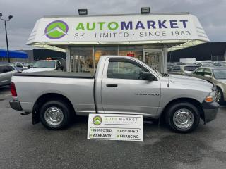 CALL OR TEXT KARL @ 6-0-4-2-5-0-8-6-4-6 FOR INFO & TO CONFIRM WHICH LOCATION.<br /><br />NICE RAM 1500 CLEAN INSIDE AND OUT. THROUGH THE SHOP, FULLY INSPECTED & READY TO GO. NEW BLUETOOTH STEREO. TIRES ARE 85% ALL AROUND. BRAKES ARE 80% NEW FRONT & 90% NEW ON THE REAR. IT NEEDS NOTHING. GREAT TRUCK FOR SMALL JOBS OR TO TURN INTO A LOWRIDER! <br /><br />2 LOCATIONS TO SERVE YOU, BE SURE TO CALL FIRST TO CONFIRM WHERE THE VEHICLE IS.<br /><br />We are a family owned and operated business since 1983 and we are committed to offering outstanding vehicles backed by exceptional customer service, now and in the future.<br />Whatever your specific needs may be, we will custom tailor your purchase exactly how you want or need it to be. All you have to do is give us a call and we will happily walk you through all the steps with no stress and no pressure.<br /><br />                                            WE ARE THE HOUSE OF YES!<br /><br />ADDITIONAL BENEFITS WHEN BUYING FROM SK AUTOMARKET:<br /><br />-ON SITE FINANCING THROUGH OUR 17 AFFILIATED BANKS AND VEHICLE                                                                                                                      FINANCE COMPANIES.<br />-IN HOUSE LEASE TO OWN PROGRAM.<br />-EVERY VEHICLE HAS UNDERGONE A 120 POINT COMPREHENSIVE INSPECTION.<br />-EVERY PURCHASE INCLUDES A FREE POWERTRAIN WARRANTY.<br />-EVERY VEHICLE INCLUDES A COMPLIMENTARY BCAA MEMBERSHIP FOR YOUR SECURITY.<br />-EVERY VEHICLE INCLUDES A CARFAX AND ICBC DAMAGE REPORT.<br />-EVERY VEHICLE IS GUARANTEED LIEN FREE.<br />-DISCOUNTED RATES ON PARTS AND SERVICE FOR YOUR NEW CAR AND ANY OTHER   FAMILY CARS THAT NEED WORK NOW AND IN THE FUTURE.<br />-40 YEARS IN THE VEHICLE SALES INDUSTRY.<br />-A+++ MEMBER OF THE BETTER BUSINESS BUREAU.<br />-RATED TOP DEALER BY CARGURUS 2 YEARS IN A ROW<br />-MEMBER IN GOOD STANDING WITH THE VEHICLE SALES AUTHORITY OF BRITISH   COLUMBIA.<br />-MEMBER OF THE AUTOMOTIVE RETAILERS ASSOCIATION.<br />-COMMITTED CONTRIBUTOR TO OUR LOCAL COMMUNITY AND THE RESIDENTS OF BC.<br /> $495 Documentation fee and applicable taxes are in addition to advertised prices.<br />LANGLEY LOCATION DEALER# 40038<br />S. SURREY LOCATION DEALER #9987<br />