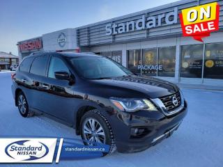 <b>Pearl Metallic Premium Paint!</b><br> <br>  Compare at $24999 - Our Price is just $23282! <br> <br>   Versatility meets style in this extremely capable Nissan Pathfinder. This  2018 Nissan Pathfinder is for sale today in Swift Current. <br> <br>Load up the entire family with space to spare in this Nissan Pathfinder. This versatile crossover is just as at home eating up miles on the highway as it is running errands around town. With a comfortable interior and respectable fuel economy, the destinations are endless. A sculpted exterior makes this Nissan Pathfinder is one of the most stylish three-row crossovers on the road. Capability at this level always makes for memorable adventures. This  SUV has 160,070 kms. Its  magnetic black metallic in colour  . It has a cvt transmission and is powered by a  284HP 3.5L V6 Cylinder Engine.  <br> <br> Our Pathfinders trim level is 4x4 SL Premium. The SL trim adds a lot of desirable features to this big crossover. It comes with an AM/FM CD/MP3 player with Bluetooth, and SiriusXM, an around view monitor with moving object detection, a motion activated liftgate, remote start, heated leather seats in the first and second rows, a heated steering wheel, memory drivers seat and mirrors, blind spot warning, rear cross traffic alert, aluminum wheels, and more. This vehicle has been upgraded with the following features: Pearl Metallic Premium Paint. <br> <br>To apply right now for financing use this link : <a href=https://www.standardnissan.ca/finance/apply-for-financing/ target=_blank>https://www.standardnissan.ca/finance/apply-for-financing/</a><br><br> <br/><br>Why buy from Standard Nissan in Swift Current, SK? Our dealership is owned & operated by a local family that has been serving the automotive needs of local clients for over 110 years! We rely on a reputation of fair deals with good service and top products. With your support, we are able to give back to the community. <br><br>Every retail vehicle new or used purchased from us receives our 5-star package:<br><ul><li>*Platinum Tire & Rim Road Hazzard Coverage</li><li>**Platinum Security Theft Prevention & Insurance</li><li>***Key Fob & Remote Replacement</li><li>****$20 Oil Change Discount For As Long As You Own Your Car</li><li>*****Nitrogen Filled Tires</li></ul><br>Buyers from all over have also discovered our customer service and deals as we deliver all over the prairies & beyond!#BetterTogether<br> Come by and check out our fleet of 40+ used cars and trucks and 40+ new cars and trucks for sale in Swift Current.  o~o