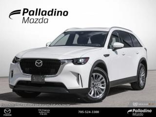 <b>Hybrid,  Heated Steering Wheel,  Heated Seats,  Apple CarPlay,  Android Auto!</b><br> <br> <br> <br>  Representing Mazdas boldest and most powerful vehicle yet, this all-new 2024 CX-90 is engineering to stir emotion. <br> <br>Crafted as the ultimate expression of Mazdas ethos, this all-new Mazda CX-90 is designed to amplify and elevate the luxury SUV experience. This flagship three-row SUV has been carefully engineered to appeal to your senses, with carefully curated build materials that convey a message of ultimate refinement. With a harmonious blend of unrivaled form and unmatched function, this SUV stands in a class of its own.<br> <br> This rhodium white metallic SUV  has an automatic transmission and is powered by a  2.5L I4 16V GDI DOHC Hybrid engine.<br> <br> Our CX-90 PHEVs trim level is GT. This CX-90 GT offers even more, with inbuilt navigation, a Bose Premium Audio system with noise compensation tech, wireless mobile device charging, SiriusXM, and a 360-degree surround view camera system. Other standard features include upgraded alloy wheels, heated second-row seats, a power liftgate for rear cargo access, auto-levelling LED headlights with automatic high beams, towing equipment with trailer sway control, adaptive cruise control, and smart device remote engine start. Interior features include a drivers heads up display, heated front seats with lumbar support, a heated leather-wrapped steering wheel, synthetic leather upholstery, dual-zone climate control with separate rear controls, a Mazda Harmonic Acoustics 8-speaker setup, and a 10.25-inch infotainment screen with Apple CarPlay and Android Auto, and MAZDA CONNECT. Safety on the road is assured, thanks to Advanced Blind Spot Monitoring, lane keeping assist with lane departure warning, forward collision mitigation, and smart city brake support with rear cross traffic alert. This vehicle has been upgraded with the following features: Hybrid,  Heated Steering Wheel,  Heated Seats,  Apple Carplay,  Android Auto,  Power Liftgate,  Adaptive Cruise Control. <br><br> <br>To apply right now for financing use this link : <a href=https://www.palladinomazda.ca/finance/ target=_blank>https://www.palladinomazda.ca/finance/</a><br><br> <br/>    Incentives expire 2024-05-31.  See dealer for details. <br> <br>Palladino Mazda in Sudbury Ontario is your ultimate resource for new Mazda vehicles and used Mazda vehicles. We not only offer our clients a large selection of top quality, affordable Mazda models, but we do so with uncompromising customer service and professionalism. We takes pride in representing one of Canadas premier automotive brands. Mazda models lead the way in terms of affordability, reliability, performance, and fuel efficiency.<br> Come by and check out our fleet of 90+ used cars and trucks and 110+ new cars and trucks for sale in Sudbury.  o~o