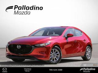 <b>Adaptive Cruise Control,  Heated Steering Wheel,  Climate Control,  Lane Keep Assist,  Collision Mitigation!</b><br> <br> <br> <br>  Complete with all the modern technology and comfort expected of a new sedan, this 2024 Mazda3 is ready to help you unfold the next chapter of your life. <br> <br>Like all Mazdas, this 2024 Mazda3 was built with one thing in mind: You. Born from the obsession with creating beautiful vehicles and expressed through a design language called Kodo: which means Soul of Motion Mazda aimed to capture movement, even while standing still. Stepping inside its elegant and airy cabin, youll feel right at home with ultra comfortable seats, a perfectly positioned steering wheel, and top-notch technology for the modern era.<br> <br> This soul red crystal metallic hatchback  has an automatic transmission and is powered by a  2.5L I4 16V GDI DOHC engine.<br> <br> Our Mazda3s trim level is GS. This GS trim steps things up with adaptive cruise control, dual-zone climate control and automatic high beams, along with other standard features like a heated steering wheel with heated seats, Apple CarPlay and Android Auto. Safety features also include lane keeping assist with lane departure warning, blind spot monitoring with rear cross traffic alert, forward collision mitigation, and a rearview camera. This vehicle has been upgraded with the following features: Adaptive Cruise Control,  Heated Steering Wheel,  Climate Control,  Lane Keep Assist,  Collision Mitigation,  Heated Seats,  Apple Carplay. <br><br> <br>To apply right now for financing use this link : <a href=https://www.palladinomazda.ca/finance/ target=_blank>https://www.palladinomazda.ca/finance/</a><br><br> <br/>    Incentives expire 2024-04-30.  See dealer for details. <br> <br>Palladino Mazda in Sudbury Ontario is your ultimate resource for new Mazda vehicles and used Mazda vehicles. We not only offer our clients a large selection of top quality, affordable Mazda models, but we do so with uncompromising customer service and professionalism. We takes pride in representing one of Canadas premier automotive brands. Mazda models lead the way in terms of affordability, reliability, performance, and fuel efficiency.<br> Come by and check out our fleet of 80+ used cars and trucks and 80+ new cars and trucks for sale in Sudbury.  o~o