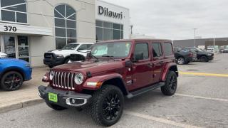 2021 Jeep Wrangler Unlimited 4XE Sahara Advanced Safety Group (Adaptive Cruise Control and Blind Spot Monitoring), Navigation, Leather, Back Up Camera, Heated Seats, Heated Steering Wheel, and Antitheft features. All of our vehicles come with a Verified Carproof History Report and are Safety inspected by our certified mechanics. Dilawri Jeep Dodge Chrysler Ram takes pride in providing you with a great automotive buying experience and an ongoing service relationship.  No credit? New credit? Bad credit or Good credit? We finance all our vehicles OAC. Cant find what your looking for? To apply right now for financing use this link: https://www.dilawrichrysler.com/chrysler-jeep-dodge-ram-dealer-ottawa/finance-cars Let us find you the perfect vehicle. Call us today (613)523-9951 or stop by the dealership. We are located at 370 West Hunt Club rd. Ottawa, ON K2E 1A5 and online at www.dilawrichrysler.com Dilawri Jeep Dodge Chrysler Ram is Ottawas local Jeep Dodge Chrysler Ram dealer! This is your source for new Ottawa Jeep sales and service, Ottawa Dodge sales and service, Ottawa Chrysler sales and service, and Ottawa Ram sales and service. Ottawas Dilawri Chrysler Jeep Dodge Ram is a state of the art facility designed in Chrysler Canadas image to provide you with Ottawas best Jeep Dodge Chrysler Ram sales and service. Nobody deals like Ottawas Dilawri Chrysler Jeep Dodge Ram, come and see us today and we will show you why!