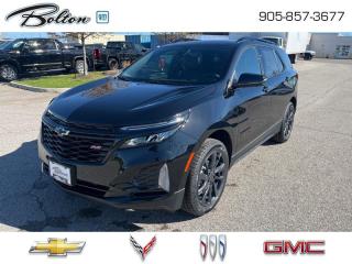 <b>Leather Seats!</b><br> <br> <br> <br>  With a composed chassis, a quiet cabin and a roomy back seat, the Chevy Equinox is a top choice in the competitive mid-sized SUV segment. <br> <br>This extremely competent Chevy Equinox is a rewarding SUV that doubles down on versatility, practicality and all-round reliability. The dazzling exterior styling is sure to turn heads, while the well-equipped interior is put together with great quality, for a relaxing ride every time. This 2024 Equinox is sure to be loved by the whole family.<br> <br> This mosaic black metallic  SUV  has an automatic transmission and is powered by a  175HP 1.5L 4 Cylinder Engine.<br> <br> Our Equinoxs trim level is RS. The RS trim of the Equinox adds in blacked out exterior styling elements, with a power liftgate for rear cargo access, blind spot detection and dual-zone climate control, and is decked with great standard features such as front heated seats with lumbar support, remote engine start, air conditioning, remote keyless entry, and a 7-inch infotainment touchscreen with Apple CarPlay and Android Auto, along with active noise cancellation. Safety on the road is assured with automatic emergency braking, forward collision alert, lane keep assist with lane departure warning, front and rear park assist, and front pedestrian braking. This vehicle has been upgraded with the following features: Leather Seats. <br><br> <br>To apply right now for financing use this link : <a href=http://www.boltongm.ca/?https://CreditOnline.dealertrack.ca/Web/Default.aspx?Token=44d8010f-7908-4762-ad47-0d0b7de44fa8&Lang=en target=_blank>http://www.boltongm.ca/?https://CreditOnline.dealertrack.ca/Web/Default.aspx?Token=44d8010f-7908-4762-ad47-0d0b7de44fa8&Lang=en</a><br><br> <br/> Weve discounted this vehicle $591.    4.49% financing for 84 months. <br> Buy this vehicle now for the lowest bi-weekly payment of <b>$251.81</b> with $4367 down for 84 months @ 4.49% APR O.A.C. ( Plus applicable taxes -  Plus applicable fees   ).  Incentives expire 2024-05-31.  See dealer for details. <br> <br>At Bolton Motor Products, we offer new Chevrolet, Cadillac, Buick, GMC cars and trucks in Bolton, along with used cars, trucks and SUVs by top manufacturers. Our sales staff will help you find that new or used car you have been searching for in the Bolton, Brampton, Nobleton, Kleinburg, Vaughan, & Maple area. o~o