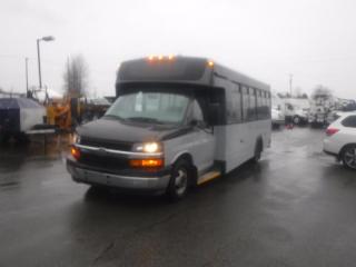 2017 Chevrolet Express G4500 Passenger Bus With Wheelchair Accessibility,(1 driver 20 passenger) 6.0L V8 OHV 16V FFV GAS engine, 8 cylinders, automatic, RWD, air conditioning, AM/FM radio, grey exterior, vinyl. (Estimated measurements: 27 feet overall length, 9 feet 8 inches overall height, 6 feet 3 inches inside height, 17 feet from back of driver seat to back of the bus. All measurements are considered to be accurate but are not guaranteed.) This listing is a former British Columbia municipality bus, the next purchaser of this will be the second owner, Certificate and Decal Valid until July 2024. $14,850.00 plus $375 processing fee, $15,225.00 total payment obligation before taxes. Sale price until May 18, 2024, 6:00 PM PDT. Listing report, warranty, contract commitment cancellation fee, financing available on approved credit (some limitations and exceptions may apply). All above specifications and information is considered to be accurate but is not guaranteed and no opinion or advice is given as to whether this item should be purchased. We do not allow test drives due to theft, fraud and acts of vandalism. Instead we provide the following benefits: Complimentary Warranty (with options to extend), Limited Money Back Satisfaction Guarantee on Fully Completed Contracts, Contract Commitment Cancellation, and an Open-Ended Sell-Back Option. Ask seller for details or call 604-522-REPO(7376) to confirm listing availability.