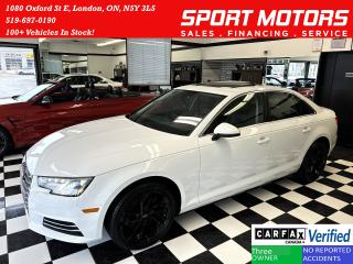 Used 2017 Audi A4 Quattro+Sunroof+RearSensors+ApplePlay+CLEAN CARFAX for sale in London, ON