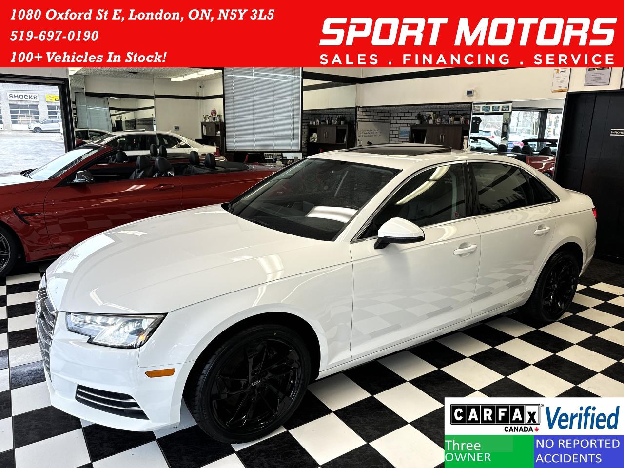 Used 2017 Audi A4 Quattro+Sunroof+RearSensors+ApplePlay+CLEAN CARFAX for sale in London, ON