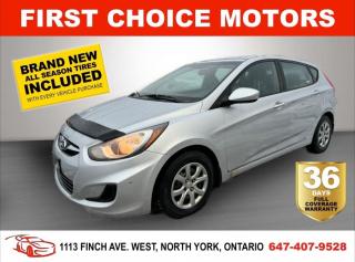 Welcome to First Choice Motors, the largest car dealership in Toronto of pre-owned cars, SUVs, and vans priced between $5000-$15,000. With an impressive inventory of over 300 vehicles in stock, we are dedicated to providing our customers with a vast selection of affordable and reliable options.<br><br>Were thrilled to offer a used 2012 Hyundai Accent GL, silver color with 190,000km (STK#6947) This vehicle was $7490 NOW ON SALE FOR $5990. It is equipped with the following features:<br>- Automatic Transmission<br>- Hatchback<br>- Power windows<br>- Power locks<br>- Power mirrors<br>- Air Conditioning<br><br>At First Choice Motors, we believe in providing quality vehicles that our customers can depend on. All our vehicles come with a 36-day FULL COVERAGE warranty. We also offer additional warranty options up to 5 years for our customers who want extra peace of mind.<br><br>Furthermore, all our vehicles are sold fully certified with brand new brakes rotors and pads, a fresh oil change, and brand new set of all-season tires installed & balanced. You can be confident that this car is in excellent condition and ready to hit the road.<br><br>At First Choice Motors, we believe that everyone deserves a chance to own a reliable and affordable vehicle. Thats why we offer financing options with low interest rates starting at 7.9% O.A.C. Were proud to approve all customers, including those with bad credit, no credit, students, and even 9 socials. Our finance team is dedicated to finding the best financing option for you and making the car buying process as smooth and stress-free as possible.<br><br>Our dealership is open 7 days a week to provide you with the best customer service possible. We carry the largest selection of used vehicles for sale under $9990 in all of Ontario. We stock over 300 cars, mostly Hyundai, Chevrolet, Mazda, Honda, Volkswagen, Toyota, Ford, Dodge, Kia, Mitsubishi, Acura, Lexus, and more. With our ongoing sale, you can find your dream car at a price you can afford. Come visit us today and experience why we are the best choice for your next used car purchase!<br><br>All prices exclude a $10 OMVIC fee, license plates & registration and ONTARIO HST (13%)