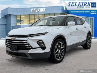 <b>Low Mileage, Sunroof,  Premium Audio,  Wireless Charging,  Navigation,  Leather Seats!</b><br> <br>  Hurry on this one! Marked down from $55490 - you save $3491.   This 2024 Chevrolet Blazer leaves the past behind with sharp styling, premium crossover comfort and extreme refinement levels. This  2024 Chevrolet Blazer is for sale today in Selkirk. <br> <br>Sculpted and stylish with a roomy, driver-centric interior, this Chevrolet Blazer is engineered with form and function in mind. With loads of features and tech, it is a potent and highly capable crossover SUV that is big on practicality, passenger comfort and premium driving experiences. With a driver-focused interior, this Chevy Blazer invites you to take the wheel. Controls, switches and features are easily within reach and right where you expect them to be.This low mileage  SUV has just 1,337 kms. Its  white in colour  . It has an automatic transmission and is powered by a  308HP 3.6L V6 Cylinder Engine. <br> <br> Our Blazers trim level is Premier. This highly equipped Blazer Premier comes loaded with unique aluminum wheels and a signature chrome grille, Bose premium audio and integrated navigation. It also includes perforated leather seats that are cooled in the front, an 8-inch color touch screen with Apple CarPlay and Android Auto, 4G LTE WiFi, a leather steering wheel, dual zone climate control, power tilt and telescoping steering column and rear park assist. Additional safety features include rear cross traffic alert, lane keep assist with lane departure warning, blind spot detection, a power liftgate, forward collision alert, an HD rear vision camera and much more! This vehicle has been upgraded with the following features: Sunroof,  Premium Audio,  Wireless Charging,  Navigation,  Leather Seats,  Tow Package,  Heated Seats. <br> <br>To apply right now for financing use this link : <a href=https://www.selkirkchevrolet.com/pre-qualify-for-financing/ target=_blank>https://www.selkirkchevrolet.com/pre-qualify-for-financing/</a><br><br> <br/><br>Selkirk Chevrolet Buick GMC Ltd carries an impressive selection of new and pre-owned cars, crossovers and SUVs. No matter what vehicle you might have in mind, weve got the perfect fit for you. If youre looking to lease your next vehicle or finance it, we have competitive specials for you. We also have an extensive collection of quality pre-owned and certified vehicles at affordable prices. Winnipeg GMC, Chevrolet and Buick shoppers can visit us in Selkirk for all their automotive needs today! We are located at 1010 MANITOBA AVE SELKIRK, MB R1A 3T7 or via phone at 204-482-1010.<br> Come by and check out our fleet of 80+ used cars and trucks and 190+ new cars and trucks for sale in Selkirk.  o~o