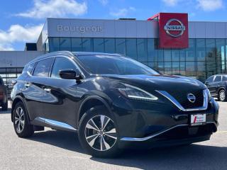 <b>Certified, Sunroof,  Navigation,  Blind Spot Detection,  Heated Seats,  Apple CarPlay!</b><br> <br>    With a luxurious interior, capable handling, and futuristic technology, this Nissan Murano is ready for whatever you throw its way. This  2019 Nissan Murano is for sale today in Midland. <br> <br>Ever since its debut in the early 2000s, the Nissan Murano has staked out a claim between premium and nonpremium SUVs with its refined ride, standout styling, well-appointed interior, and feature-laden spec sheet. This 2019 example is still playing that value game, with a plethora of standard technology features and a spacious, welcoming interior. This Muranos serene ride and impressive dynamics make it an ideal road-trip companion.This  SUV has 94,967 kms and is a Certified Pre-Owned vehicle. Its  black in colour  . It has a cvt transmission and is powered by a  260HP 3.5L V6 Cylinder Engine.  And its got a certified used vehicle warranty for added peace of mind. <br> <br> Our Muranos trim level is SV AWD. Stepping up to this Murano SUV rewards you with a full-time all-wheel-drive system, punchy performance, and express open/close power sunroof with tilt and slide functionality, inbuilt satellite navigation, blind-spot detection, a power liftgate for rear cargo access, a heated steering wheel, and heated front bucket seats with power-adjustment for the driver seat, and lumbar support for both. Other features include LED headlights with inbuilt daytime running lights, proximity keyless entry with push button start, cruise control with steering-mounted controls, dual-zone climate control with an air filtration system, an immersive 8-inch touchscreen with Apple CarPlay, Android Auto and SiriusXM satellite radio, a back up camera, front collision warning, front pedestrian braking, and even more. This vehicle has been upgraded with the following features: Sunroof,  Navigation,  Blind Spot Detection,  Heated Seats,  Apple Carplay,  Android Auto,  Power Liftgate. <br> <br>To apply right now for financing use this link : <a href=https://www.bourgeoisnissan.com/finance/ target=_blank>https://www.bourgeoisnissan.com/finance/</a><br><br> <br/>Every Nissan Certified Pre-Owned vehicle goes through a rigorous 169-point inspection tothoroughly check that all major components meet our high standards. From the floor mats andfuel cap to the chassis and engine, not even the smallest detail is overlooked. Nissan Certified Pre-Owned cars come with:</br> 169-point inspection</br> 72-month/120,000 km limited powertrain warranty </br> Easy financing with Nissan Canada Finance</br> 24/7 Nissan roadside assistance </br> Sirius Satellite Radio trial </br> 10-day/1,500 km exchange promise</br><br> <br/><br>Since Bourgeois Midland Nissan opened its doors, we have been consistently striving to provide the BEST quality new and used vehicles to the Midland area. We have a passion for serving our community, and providing the best automotive services around.Customer service is our number one priority, and this commitment to quality extends to every department. That means that your experience with Bourgeois Midland Nissan will exceed your expectations whether youre meeting with our sales team to buy a new car or truck, or youre bringing your vehicle in for a repair or checkup.Building lasting relationships is what were all about. We want every customer to feel confident with his or her purchase, and to have a stress-free experience. Our friendly team will happily give you a test drive of any of our vehicles, or answer any questions you have with NO sales pressure.We look forward to welcoming you to our dealership located at 760 Prospect Blvd in Midland, and helping you meet all of your auto needs!<br> Come by and check out our fleet of 30+ used cars and trucks and 90+ new cars and trucks for sale in Midland.  o~o