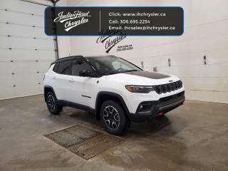 <b>Off-Road Package,  Blind Spot Detection,  Leather Seats,  4G Wi-Fi,  Heated Steering Wheel!</b><br> <br> <br> <br>  With outstanding off-road capability augmented by refined on-road manners, this 2024 Jeep Compass offers the best of both worlds. <br> <br>Keeping with quintessential Jeep engineering, this 2024 Compass sports a striking exterior design, with an extremely refined interior, loaded with the latest and greatest safety, infotainment and convenience technology. This SUV also has the off-road prowess to booth, with rugged build quality and great reliability to ensure that you get to your destination and back, as many times as you want. <br> <br> This white SUV  has a 8 speed automatic transmission and is powered by a  200HP 2.0L 4 Cylinder Engine.<br> <br> Our Compasss trim level is Trailhawk. This rugged Compass Trailhawk comes prepped with a comprehensive off-road package that includes beefy suspension, 4 skid plates for undercarriage protection and black aluminum wheels with a full-size under-cargo mounted spare, along with front fog lamps, LED headlights with automatic high beams and cornering function, roof rack rails, and front and rear bumper tow hooks. The standard features continue with heated and power-adjustable front seats with driver lumbar support, a heated steering wheel, cloth/leather seating upholstery, remote engine start, proximity keyless entry, dual-zone front automatic air conditioning, and a 10.1-inch infotainment screen with Apple CarPlay and Android Auto. Safety features also include blind spot detection, forward collision warning with active braking and rear cross-path detection, lane keeping assist with lane departure warning, rear parking sensors, and a rearview camera. This vehicle has been upgraded with the following features: Off-road Package,  Blind Spot Detection,  Leather Seats,  4g Wi-fi,  Heated Steering Wheel,  Remote Start,  Proximity Key. <br><br> View the original window sticker for this vehicle with this url <b><a href=http://www.chrysler.com/hostd/windowsticker/getWindowStickerPdf.do?vin=3C4NJDDN1RT116016 target=_blank>http://www.chrysler.com/hostd/windowsticker/getWindowStickerPdf.do?vin=3C4NJDDN1RT116016</a></b>.<br> <br>To apply right now for financing use this link : <a href=https://www.indianheadchrysler.com/finance/ target=_blank>https://www.indianheadchrysler.com/finance/</a><br><br> <br/> Weve discounted this vehicle $5090. See dealer for details. <br> <br>At Indian Head Chrysler Dodge Jeep Ram Ltd., we treat our customers like family. That is why we have some of the highest reviews in Saskatchewan for a car dealership!  Every used vehicle we sell comes with a limited lifetime warranty on covered components, as long as you keep up to date on all of your recommended maintenance. We even offer exclusive financing rates right at our dealership so you dont have to deal with the banks.
You can find us at 501 Johnston Ave in Indian Head, Saskatchewan-- visible from the TransCanada Highway and only 35 minutes east of Regina. Distance doesnt have to be an issue, ask us about our delivery options!

Call: 306.695.2254<br> Come by and check out our fleet of 30+ used cars and trucks and 80+ new cars and trucks for sale in Indian Head.  o~o