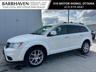 Just IN... 2017 Dodge Journey GT AWD. Some of the Many features included in the Trim Package are 3.6L Pentastar VVT V6 engine, 6speed automatic transmission, 19inch aluminum wheels, All Wheel Drive, Leather Seats, 3rdrow 50/50 fold/reclining seat, 2ndrow 60/40 Tilt n Slide seat, Power 6way adjustable driver seat, Power 4way driver lumbar adjust, Front heated seats, Heated steering wheel, Leatherwrapped steering wheel, Leatherwrapped shift knob, A/C w/ trizone auto. temp. control , Remote proximity keyless entry, Remote start system, 8.4inch touchscreen with AM/FM/SiriusXM/CD, Hands Free Bluetooth Technology, ParkSense Rear Park Assist System & Much MORE. The Journey includes a Clean Car Proof Report free of any Insurance or Collision Claims. The Journey has gone through a Detail Cleaning and is all ready for YOU. Nobody deals like Barrhaven Jeep Dodge Ram, come and see us today and we will show you why!!