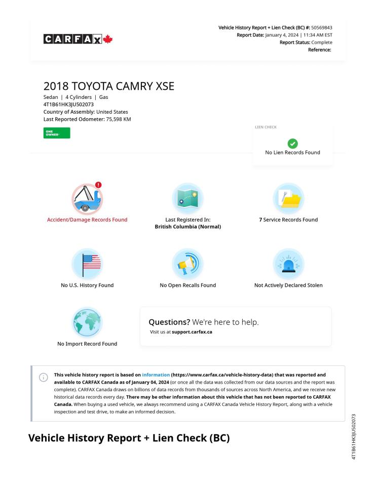 2018 Toyota Camry XSE Photo