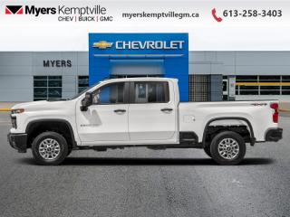 <b>DURAMAX 6.6L V8 TURBO DIESEL, Remote Engine Start, Z71 Off-Road and Protection Package, 18-inch Machined Aluminum Wheels, Power Tailgate!</b><br> <br> <br> <br>At Myers, we believe in giving our customers the power of choice. When you choose to shop with a Myers Auto Group dealership, you dont just have access to one inventory, youve got the purchasing power of an entire auto group behind you!<br> <br>  This immensely capable 2024 Silverado 2500HD has everything youre looking for in a heavy-duty truck. <br> <br>This 2024 Silverado 2500HD is highly configurable work truck that can haul a colossal amount of weight thanks to its potent drivetrain. This truck also offers amazing interior features that nestle occupants in comfort and luxury, with a great selection of tech features. For heavy-duty activities and even long-haul trips, the Silverado 2500HD is all the truck youll ever need.<br> <br> This summit white sought after diesel Crew Cab 4X4 pickup   has an automatic transmission and is powered by a  470HP 6.6L 8 Cylinder Engine.<br> <br> Our Silverado 2500HDs trim level is LT. Upgrading to this Silverado 2500HD LT is a great choice as it comes with features like aluminum wheels, a larger 8 inch touchscreen with Chevrolet MyLink, Bluetooth streaming audio, Apple CarPlay and Android Auto, a heavy-duty locking rear differential, remote keyless entry and an EZ-Lift tailgate. Additional features also include cruise control, steering wheel audio controls, 4G LTE hotspot capability, a rear vision camera, teen driver technology, SiriusXM radio, power windows and much more. This vehicle has been upgraded with the following features: Duramax 6.6l V8 Turbo Diesel, Remote Engine Start, Z71 Off-road And Protection Package, 18-inch Machined Aluminum Wheels, Power Tailgate. <br><br> <br>To apply right now for financing use this link : <a href=https://www.myerskemptvillegm.ca/finance/ target=_blank>https://www.myerskemptvillegm.ca/finance/</a><br><br> <br/>    Incentives expire 2024-05-31.  See dealer for details. <br> <br>Your journey to better driving experiences begins in our inventory, where youll find a stunning selection of brand-new Chevrolet, Buick, and GMC models. If youre looking to get additional luxuries at a wallet-friendly price, dont just pick pre-owned -- choose from our selection of over 300 Myers Approved used vehicles! Our incredible sales team will match you with the car, truck, or SUV thats got everything youre looking for, and much more. o~o