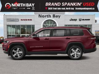 <b>Certified, Low Mileage, Leather Seats,  Power Liftgate,  Remote Start,  Heated Seats,  Heated Steering Wheel!</b><br> <br> <b>Out of town? We will pay your gas to get here! Ask us for details!</b><br><br> <br>Certified. 9485km BELOW average! This spacious SUV not only boasts premium features but also provides ample room for your familys adventures. Elevate your driving experience with the perfect blend of comfort and capability in the 2022 Jeep Grand Cherokee L Limitedcrafted for those who appreciate the finer things on every journey. Contact us to book a test drive! Fully inspected and reconditioned for years of driving enjoyment!<br><br>Features: 10.1 Touchscreen Display, 2nd Row Manual Window Shades, 3rd row seats: split-bench, 506-Watt Amplifier, 9 Amplified Speakers w/Subwoofer, A/D Digital Display Rearview Mirrors, Apple CarPlay, Auto High-beam Headlights, Auto-Dimming Exterior Driver Mirror, Automatic temperature control, Capri Leather-Faced Seats w/Perforated Inserts, CommandView Dual-Pane Sunroof, Front dual zone A/C, Front fog lights, Front Ventilated Seats, Google Android Auto, GPS Navigation, Hands-Free Communication w/Bluetooth, Heated door mirrors, Heated front seats, Heated rear seats, Integrated Centre Stack Radio, Integrated Off-Road Camera, Interior Rear-Facing Camera, Intersection Collision Assist System, Luxury Tech Group II, Memory seat, ParkSense Front & Rear Park Assist w/Stop, ParkView Rear Back-Up Camera, Power driver seat, Power Liftgate, Quick Order Package 22E, Radio: Uconnect 5 Nav w/10.1 Display, Rain-Sensing Windshield Wipers, Rear Back-Up Camera Washer, Remote keyless entry, SiriusXM Satellite Radio, Surround View Camera System, Wheels: 20 x 8.5 Polished Aluminum, Wireless Charging Pad. 4WD 8-Speed Automatic Pentastar 3.6L V6 VVT<br><br>All in price - No hidden fees or charges! O~o At North Bay Chrysler we pride ourselves on providing a personalized experience for each of our valued customers. We offer a wide selection of vehicles, knowledgeable sales and service staff, complete service and parts centre, and competitive pricing on all of our products. We look forward to seeing you soon. *Every reasonable effort is made to ensure the accuracy of the information listed above, but errors happen. We reserve the right to change or amend these offers. The vehicle pricing, incentives, options (including standard equipment), and technical specifications listed, may not match the exact vehicle displayed. All finance pricing listed is O.A.C (on approved credit). Please confirm with a sales representative the accuracy of this information and pricing.<br><br>*Prices include a $2000 finance credit. Cash Purchases are subject to change. Every reasonable effort is made to ensure the accuracy of the information listed above, but errors happen. We reserve the right to change or amend these offers. The vehicle pricing, incentives, options (including standard equipment), and technical specifications listed, may not match the exact vehicle displayed. All finance pricing listed is O.A.C (on approved credit). Please confirm with a sales representative the accuracy of this information and pricing. Listed price does not include applicable taxes and licensing fees.<br> To view the original window sticker for this vehicle view this <a href=http://www.chrysler.com/hostd/windowsticker/getWindowStickerPdf.do?vin=1C4RJKBG9N8593182 target=_blank>http://www.chrysler.com/hostd/windowsticker/getWindowStickerPdf.do?vin=1C4RJKBG9N8593182</a>. <br/><br> <br/><br> Buy this vehicle now for the lowest bi-weekly payment of <b>$332.72</b> with $5477 down for 96 months @ 8.99% APR O.A.C. ( Plus applicable taxes -  platinum security included  / Total cost of borrowing $19914   ).  See dealer for details. <br> <br>All in price - No hidden fees or charges! o~o