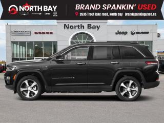 <b>Certified, Hybrid,  Heated Seats,  Navigation,  Power Liftgate,  Heated Steering Wheel!</b><br> <br> <b>Out of town? We will pay your gas to get here! Ask us for details!</b><br><br> <br>Certified. 5431km BELOW average! Experience a perfect fusion of efficiency and style. With its eco-friendly 4xe hybrid technology, this SUV takes your drive to a new level of sustainability without compromising on performance. Contact us to book a test drive! Fully inspected and reconditioned for years of driving enjoyment!<br><br>Features: 2.0L I4 DOHC, 4WD, 10 Speakers, 2nd-Row Manual Window Shades, A/D Digital Display Rearview Mirrors, AM/FM radio: SiriusXM with 360L, Amazon Fire TV Built-In, Apple CarPlay Capable, Auto High-beam Headlights, Auto-Dimming Exterior Driver Mirror, Automatic temperature control, Capri Leather-Faced Seats w/Perforated Inserts, CommandView Dual-Pane Sunroof, Front dual zone A/C, Front fog lights, Front Passenger Interactive Display, Front Ventilated Seats, Google Android Auto, Hands-Free Communication w/Bluetooth, Heated door mirrors, Heated front seats, Heated rear seats, Heated steering wheel, Heavy-Duty Suspension, Integrated Off-Road Camera, Intersection Collision Assist System, Luxury Tech Group II, Memory seat, Park-Sense Front & Rear Park Assist w/Stop, ParkView Rear Back-Up Camera, Power driver seat, Power Liftgate, Quick Order Package 27F, Rain-Sensing Windshield Wipers, Rear Back-Up Camera Washer, Rear Seat Video Group 1, Remote keyless entry, Seatback Video Screens, Surround View Camera System, USB Video Port, Wheels: 18 x 8.0 Fully Painted Aluminum, Wireless Charging Pad. 4WD 8-Speed Automatic 2.0L I4 DOHC<br><br>All in price - No hidden fees or charges! O~o At North Bay Chrysler we pride ourselves on providing a personalized experience for each of our valued customers. We offer a wide selection of vehicles, knowledgeable sales and service staff, complete service and parts centre, and competitive pricing on all of our products. We look forward to seeing you soon. *Every reasonable effort is made to ensure the accuracy of the information listed above, but errors happen. We reserve the right to change or amend these offers. The vehicle pricing, incentives, options (including standard equipment), and technical specifications listed, may not match the exact vehicle displayed. All finance pricing listed is O.A.C (on approved credit). Please confirm with a sales representative the accuracy of this information and pricing.<br><br>*Prices include a $2000 finance credit. Cash Purchases are subject to change. Every reasonable effort is made to ensure the accuracy of the information listed above, but errors happen. We reserve the right to change or amend these offers. The vehicle pricing, incentives, options (including standard equipment), and technical specifications listed, may not match the exact vehicle displayed. All finance pricing listed is O.A.C (on approved credit). Please confirm with a sales representative the accuracy of this information and pricing. Listed price does not include applicable taxes and licensing fees.<br> To view the original window sticker for this vehicle view this <a href=http://www.chrysler.com/hostd/windowsticker/getWindowStickerPdf.do?vin=1C4RJYB69N8740742 target=_blank>http://www.chrysler.com/hostd/windowsticker/getWindowStickerPdf.do?vin=1C4RJYB69N8740742</a>. <br/><br> <br/><br> Buy this vehicle now for the lowest bi-weekly payment of <b>$425.17</b> with $6999 down for 96 months @ 8.99% APR O.A.C. ( Plus applicable taxes -  platinum security included  / Total cost of borrowing $25447   ).  See dealer for details. <br> <br>All in price - No hidden fees or charges! o~o