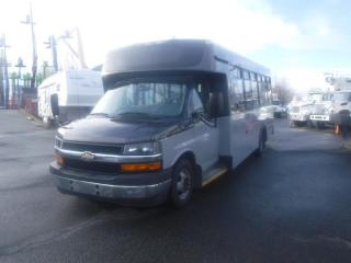 2017 Chevrolet Express G4500 Passenger Bus With Wheelchair Accessibility,(1 driver 20 passenger) 6.0L V8 OHV 16V FFV GAS engine, 8 cylinders, automatic, RWD, air conditioning, AM/FM radio, grey exterior, vinyl. (Estimated measurements: 27 feet overall length, 9 feet 8 inches overall height, 6 feet 3 inches inside height, 17 feet from back of driver seat to back of the bus. All measurements are considered to be accurate but are not guaranteed.) This listing is a former British Columbia municipality bus, the next purchaser of this will be the second owner, Certificate and Decal Valid until July 2024. $15,350.00 plus $375 processing fee, $15,725.00 total payment obligation before taxes. Sale price until May 18, 2024, 6:00 PM PDT. Listing report, warranty, contract commitment cancellation fee, financing available on approved credit (some limitations and exceptions may apply). All above specifications and information is considered to be accurate but is not guaranteed and no opinion or advice is given as to whether this item should be purchased. We do not allow test drives due to theft, fraud and acts of vandalism. Instead we provide the following benefits: Complimentary Warranty (with options to extend), Limited Money Back Satisfaction Guarantee on Fully Completed Contracts, Contract Commitment Cancellation, and an Open-Ended Sell-Back Option. Ask seller for details or call 604-522-REPO(7376) to confirm listing availability.