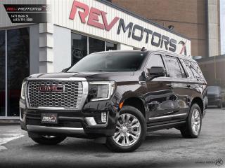 2022 GMC Yukon Denali | 8 Passenger | Diesel | 360 Camera | Panoramic Sunroof | Heated and Ventilated Seats<br/>  <br/> Black Exterior | Black Leather Interior | Alloy Wheels | Keyless Entry | Blind Spot Assist | Front Power Seats | Rear Climate Control | Front and Rear Heated Seats | Power Trunk | Voice Control | Bluetooth Connection | Heated Steering Wheel | Cruise Control | Pre-Collision Avoidance | Android Auto | Apple CarPlay | Power Side Steps | Front Ventilated Seats | Fold-In Power Mirrors | Lane Keep Assist | Traction Control | Parking Aid | 360 Camera | Panoramic Sunroof | Wireless Charging Station | Push Button Start | Front Pedestrian Braking | Rear Cross Traffic Alert | Rain Sense Wipers | Heads-Up Display and much more. <br/> <br/>  <br/> This vehicle has travelled 30,255 kms. <br/> <br/>  <br/> *** NO additional fees except for taxes and licensing! *** <br/> <br/>  <br/> *** 100-point inspection on all our vehicles & always detailed inside and out *** <br/> <br/>  <br/> RevMotors is at your service to ensure you find the right car for YOU. Even if we do not have it in our inventory, we are more than happy to find you the vehicle that you are looking for. Give us a call at 613-791-3000 or visit us online at www.revmotors.ca <br/> <br/>  <br/> a nous donnera du plaisir de vous servir en Franais aussi! <br/> <br/>  <br/> CERTIFICATION * All our vehicles are sold Certified and E-Tested for the province of Ontario (Quebec Safety Available, additional charges may apply) <br/> FINANCING AVAILABLE * RevMotors offers competitive finance rates through many of the major banks. Should you feel like youve had credit issues in the past, we have various financing solutions to get you on the road.  We accept No Credit - New Credit - Bad Credit - Bankruptcy - Students and more!! <br/> EXTENDED WARRANTY * For your peace of mind, if one of our used vehicles is no longer covered under the manufacturers warranty, RevMotors will provide you with a 6 month / 6000KMS Limited Powertrain Warranty. You always have the options to upgrade to more comprehensive coverage as well. Well be more than happy to review the options and chose the coverage thats right for you! <br/> TRADES * Do you have a Trade-in? We offer competitive trade in offers for your current vehicle! <br/> SHIPPING * We can ship anywhere across Canada. Give us a call for a quote and we will be happy to help! <br/> <br/>  <br/> Buy with confidence knowing that we always have your best interests in mind! <br/>