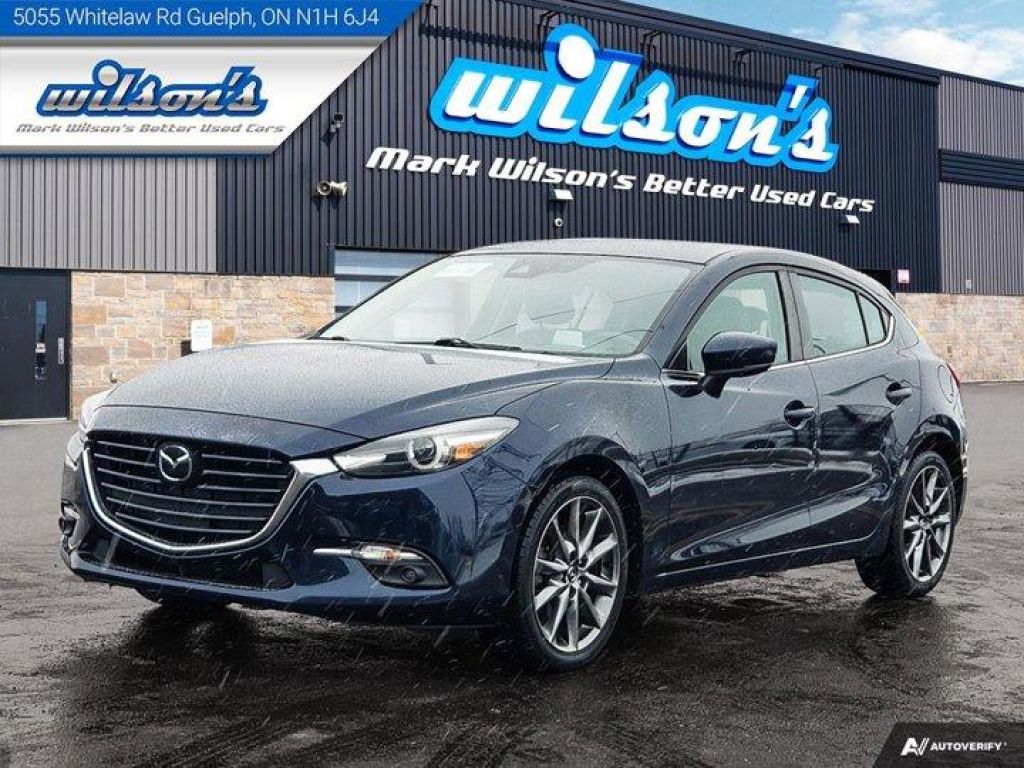 Used 2018 Mazda MAZDA3 Sport GT Sport Hatch, Leather, Sunroof, Heads Up Display, Heated Seats, BSM, Rear Camera & Much More! for Sale in Guelph, Ontario