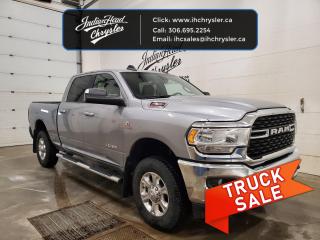 <b>Apple CarPlay,  Android Auto,  Remote Keyless Entry,  Tow Hitch,  Cargo Box Lights!</b><br> <br>  Hurry on this one! Marked down from $75895 - you save $6400.   According to Edmunds.com, the Ram 3500 is a top pick in the heavy-duty truck segment thanks to its refined interior, forgiving ride, and tremendous towing and hauling capabilities. This  2022 Ram 3500 is for sale today in Indian Head. <br> <br>Endlessly capable, this 2022 Ram 3500HD pulls out all the stops, and has the towing capacity that sets it apart from the competition. On top of its classic Ram toughness, this Ram 3500HD has an ultra quiet cabin full of amazing tech features that help make your work day more enjoyable. Whether youre in the commercial sector or looking for serious recreational towing rig, this impressive 3500HD is ready for anything that you are.This  sought after diesel Crew Cab 4X4 pickup  has 54,831 kms. Its  silver in colour  . It has a 8 speed automatic transmission and is powered by a Cummins 370HP 6.7L Straight 6 Cylinder Engine. <br> <br> Our 3500s trim level is Big Horn. This Ram 3500 is equipped with the Big Horn package and offers excellent features and a hard working attitude. This workhorse comes with body colored exterior accents, power heated trailer-tow mirrors, a Uconnect touchscreen with Apple CarPlay, Android Auto, wireless streaming audio and SiriusXM, Keyless Go with push button start, cruise control, cargo box lights, a class V hitch receiver with a trailer brake controller, a handy rear view camera and a tough HD suspension that is designed to handle whatever you can throw at it! This vehicle has been upgraded with the following features: Apple Carplay,  Android Auto,  Remote Keyless Entry,  Tow Hitch,  Cargo Box Lights,  Rear Camera,  Streaming Audio. <br> To view the original window sticker for this vehicle view this <a href=http://www.chrysler.com/hostd/windowsticker/getWindowStickerPdf.do?vin=3C63R3DL5NG112683 target=_blank>http://www.chrysler.com/hostd/windowsticker/getWindowStickerPdf.do?vin=3C63R3DL5NG112683</a>. <br/><br> <br>To apply right now for financing use this link : <a href=https://www.indianheadchrysler.com/finance/ target=_blank>https://www.indianheadchrysler.com/finance/</a><br><br> <br/><br>At Indian Head Chrysler Dodge Jeep Ram Ltd., we treat our customers like family. That is why we have some of the highest reviews in Saskatchewan for a car dealership!  Every used vehicle we sell comes with a limited lifetime warranty on covered components, as long as you keep up to date on all of your recommended maintenance. We even offer exclusive financing rates right at our dealership so you dont have to deal with the banks.
You can find us at 501 Johnston Ave in Indian Head, Saskatchewan-- visible from the TransCanada Highway and only 35 minutes east of Regina. Distance doesnt have to be an issue, ask us about our delivery options!

Call: 306.695.2254<br> Come by and check out our fleet of 40+ used cars and trucks and 80+ new cars and trucks for sale in Indian Head.  o~o