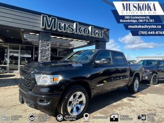 This RAM 1500 BIG HORN, with a 5.7L HEMI V-8 engine engine, features a 8-speed automatic transmission, and generates 22 highway/18 city L/100km. Find this vehicle with only 18 kilometers!  RAM 1500 BIG HORN Options: This RAM 1500 BIG HORN offers a multitude of options. Technology options include: 1 LCD Monitor In The Front, AM/FM/Satellite-Prep w/Seek-Scan, Clock, Aux Audio Input Jack, Steering Wheel Controls, Voice Activation, Radio Data System and External Memory Control, GPS Antenna Input, Radio: Uconnect 3 w/5 Display, grated Voice Command w/Bluetooth.  Safety options include Tailgate/Rear Door Lock Included w/Power Door Locks, Variable Intermittent Wipers, 1 LCD Monitor In The Front, Power Door Locks w/Autolock Feature, Airbag Occupancy Sensor.  Visit Us: Find this RAM 1500 BIG HORN at Muskoka Chrysler today. We are conveniently located at 380 Ecclestone Dr Bracebridge ON P1L1R1. Muskoka Chrysler has been serving our local community for over 40 years. We take pride in giving back to the community while providing the best customer service. We appreciate each and opportunity we have to serve you, not as a customer but as a friend