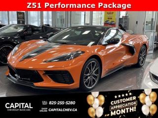 This Chevrolet Corvette delivers a Gas V8 6.2L/ engine powering this Automatic transmission. Z51 PERFORMANCE PACKAGE includes (J55) Z51 performance brakes, (FE3) Z51 performance suspension, (NPP) performance exhaust, (GM7) performance rear axle ratio, (G96) Electronic Limited Slip Differential (eLSD), (T0A) Z51 rear spoiler, front splitter, (XFQ) 245/35ZR19 front and 305/30ZR20 rear, blackwall, high performance tires and (V08) heavy-duty cooling system, ENGINE, 6.2L V8 DI, HIGH-OUTPUT Variable Valve Timing (VVT), Active Fuel Management (AFM) (490 hp [365.4 kW] @ 6450 rpm, 465 lb-ft of torque [627.8 N-m] @ 5150 rpm) (STD), 3LT PREFERRED EQUIPMENT GROUP includes Standard Equipment.* This Chevrolet Corvette Features the Following Options *Wireless Apple CarPlay/Wireless Android Auto, Wipers, front intermittent, Windows, power with driver and passenger Express-Down/Up, Wi-Fi Hotspot capable (Terms and limitations apply. See onstar.ca or dealer for details.), Wheels, 19 x 8.5 (48.3 cm x 21.6 cm) front and 20 x 11 (50.8 cm x 27.9 cm) rear 5-open-spoke Bright Silver-painted aluminum, Visors, driver and passenger illuminated vanity mirrors, covered, Vehicle health management provides advanced warning of vehicle issues, Universal Home Remote includes garage door opener, 3-channel programmable, located on driver visor, Trunk release, push button open, Transmission, 8-speed dual clutch, includes manual and auto modes.* Visit Us Today *Youve earned this- stop by Capital Chevrolet Buick GMC Inc. located at 13103 Lake Fraser Drive SE, Calgary, AB T2J 3H5 to make this car yours today!