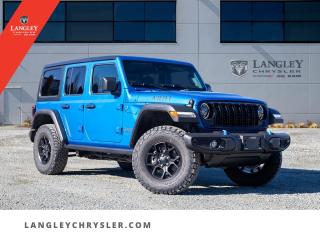 <p><strong><span style=font-family:Arial; font-size:18px;>Blazing trails and setting hearts aflame, your next automotive adventure awaits! Unleash your spirit of exploration with the brand-new 2024 Jeep Wrangler 4xe Sport S, an SUV that defies the ordinary and redefines the extraordinary..</span></strong></p> <p><strong><span style=font-family:Arial; font-size:18px;>This vehicle is not just a conveyance; its an embodiment of freedom and excitement, all in the form of a stunning blue exterior with an elegant black interior..</span></strong> <br> Available at Langley Chrysler, this off-road legend is equipped with a potent 2.0L 4-cylinder engine and an 8-speed automatic transmission.. The Jeep Wrangler 4xe Sport S is more than just a vehicle; its a lifestyle statement.</p> <p><strong><span style=font-family:Arial; font-size:18px;>With its iconic design and unmatched off-road capabilities, its the SUV that leaves a lasting impression..</span></strong> <br> This brand-new, never driven marvel of automotive engineering comes packed with features designed for your comfort and safety.. From traction control to ABS brakes, from air conditioning to power windows, this SUV has it all.</p> <p><strong><span style=font-family:Arial; font-size:18px;>The automatic temperature control ensures your ride is always comfortable, while the delay-off headlights and fully automatic headlights provide perfect illumination for your adventures..</span></strong> <br> The Wrangler 4xe Sport S is also packed with cutting-edge technology like wireless phone connectivity and a configurable acoustic pedestrian protection system.. It even features regenerative brakes, a testament to Jeeps commitment to sustainable driving.</p> <p><strong><span style=font-family:Arial; font-size:18px;>The interior is a haven of comfort and style, with features such as driver vanity mirror, front dual zone A/C, and heated door mirrors..</span></strong> <br> The rear seat centre armrest and split folding rear seat ensure your passengers travel in comfort, while the security system provides peace of mind.. At Langley Chrysler, we believe in the famous words of Henry Ford: Quality means doing it right when no one is looking. This is why were committed to offering you not just a car, but an experience.</p> <p><strong><span style=font-family:Arial; font-size:18px;>Dont just love your car  love buying it! 

Experience the thrill of the 2024 Jeep Wrangler 4xe Sport S, a vehicle that truly stands out from the competition..</span></strong> <br> Its more than a car; its a journey.. So why wait? Start your adventure today!</p>Documentation Fee $968, Finance Placement $628, Safety & Convenience Warranty $699

<p>*All prices are net of all manufacturer incentives and/or rebates and are subject to change by the manufacturer without notice. All prices plus applicable taxes, applicable environmental recovery charges, documentation of $599 and full tank of fuel surcharge of $76 if a full tank is chosen.<br />Other items available that are not included in the above price:<br />Tire & Rim Protection and Key fob insurance starting from $599<br />Service contracts (extended warranties) for up to 7 years and 200,000 kms starting from $599<br />Custom vehicle accessory packages, mudflaps and deflectors, tire and rim packages, lift kits, exhaust kits and tonneau covers, canopies and much more that can be added to your payment at time of purchase<br />Undercoating, rust modules, and full protection packages starting from $199<br />Flexible life, disability and critical illness insurances to protect portions of or the entire length of vehicle loan?im?im<br />Financing Fee of $500 when applicable<br />Prices shown are determined using the largest available rebates and incentives and may not qualify for special APR finance offers. See dealer for details. This is a limited time offer.</p>