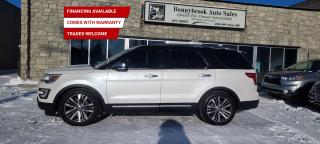 Need a vehicle that has style ? Look at our Pre-Owned 2016 FORD EXPLORER PLATINUM 4X4 6 PASSENGER (Pictured in photo) /Filled with top options including Keyless Entry, Four wheel drive Bluetooth,Power Mirrors, Rearview camera, Leather Navigation Heated seats Power Locks, Power Windows./Air /Tilt /Cruise Am/Fm Stereo/ Cd Player Power seat  Panoramic Sunroof ,Blind spot indicators.Smooth ride at a great price thats ready for your test drive. Fully inspected and given a clean bill of health by our technicians and a 6 months warranty package.. Fully detailed on the interior and exterior so it feels like new to you. There should never be any surprises when buying a used car, thats why we share our Mechanical Fitness Assessment and Carfax with our customers, so you know what we know. Bonnybrook Auto , helping thousands find quality used vehicles at prices they can afford. If you would like to book a test drive, have questions about a vehicle or need information on finance rates, give our friendly staff a call today! Bonnybrook auto sales is proudly one of the few car dealerships that have been serving Calgary for over Twenty years. /TRADE INS WELCOMED/ Amvic Licensed Business. Due to the recent increase for used vehicles. Demand and sales combined with the U.S exchange rate, a lot vehicles are being exported to the U.S. We are in need of pre-owned vehicles. We give top dollar for your trades. We also purchase all makes and models.
