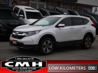 <b>ONLY 45,000 KMS !! AWD !! APPLE CARPLAY, ANDROID AUTO, BLUETOOTH, HEATED SEATS, ADAPTIVE CRUISE CONTROL, LANE DEPARTURE, COLLISION SENSORS, REAR CAMERA, STEERING WHEEL AUDIO CONTROLS, DUAL CLIMATE CONTROL, REMOTE START, 17-INCH ALLOY WHEELS</b><br>      This  2019 Honda CR-V is for sale today. <br> <br>This stylish 2019 Honda CR-V has a spacious interior and car-like handling that captivates anyone who gets behind the wheel. With its smooth lines and sleek exterior, this gorgeous CR-V has no problem turning heads at every corner. Whether youre a thrift-store enthusiast, or a backcountry trail warrior with all of the camping gear, this practical Honda CR-V has got you covered! This low mileage  SUV has just 44,989 kms. Its  white in colour  . It has an automatic transmission and is powered by a  190HP 1.5L 4 Cylinder Engine. <br> <br> Our CR-Vs trim level is LX. This capable and comfy compact SUV offers a 7 inch touchscreen HondaLink infotainment system with HandsFreeLink bilingual Bluetooth, Apple CarPlay, Android Auto, rear view camera, and a 4 speaker sound system. Other luxury features include dual-zone automatic climate control, remote start, automatic headlamps, heated seats, LED daytime running lights, heated power mirrors, and aluminum wheels. <br> <br>To apply right now for financing use this link : <a href=https://www.cmhniagara.com/financing/ target=_blank>https://www.cmhniagara.com/financing/</a><br><br> <br/><br>Trade-ins are welcome! Financing available OAC ! Price INCLUDES a valid safety certificate! Price INCLUDES a 60-day limited warranty on all vehicles except classic or vintage cars. CMH is a Full Disclosure dealer with no hidden fees. We are a family-owned and operated business for over 30 years! o~o
