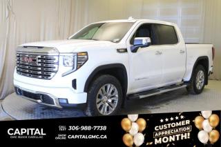 This 2024 GMC Sierra 1500 in Summit White is equipped with 4WD and Turbocharged Diesel I6 3.0L/183 engine.The Next Generation Sierra redefines what it means to drive a pickup. The redesigned for 2019 Sierra 1500 boasts all-new proportions with a larger cargo box and cabin. It also shaves weight over the 2018 model through the use of a lighter boxed steel frame and extensive use of aluminum in the hood, tailgate, and doors.To help improve the hitching and towing experience, the available ProGrade Trailering System combines intelligent technologies to offer an in-vehicle Trailering App, a companion to trailering features in the myGMC app and multiple high-definition camera views.GMC has altered the pickup landscape with groundbreaking innovation that includes features such as available Rear Camera Mirror and available Multicolour Heads-Up Display that puts key vehicle information low on the windshield. Innovative safety features such as HD Surround Vision and Lane Change Alert with Side Blind Zone alert will also help you feel confident and in control in the Next Generation Seirra.Key features of the Sierra Denali include: Taller stance and more dominant presence, GMC MultiPro Tailgate, Adaptive Rice Control, Authentic perforated Forge leather-appointed seating and open-pore ash wood trim, Available Head-Up Display and HD Rear Camera Mirror, and Available 420 hp 6.2L V8 with 10-speed automatic transmission.Check out this vehicles pictures, features, options and specs, and let us know if you have any questions. Helping find the perfect vehicle FOR YOU is our only priority.P.S...Sometimes texting is easier. Text (or call) 306-988-7738 for fast answers at your fingertips!Dealer License #914248Disclaimer: All prices are plus taxes & include all cash credits & loyalties. See dealer for Details.