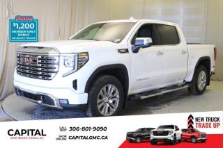 This 2024 GMC Sierra 1500 in Summit White is equipped with 4WD and Turbocharged Diesel I6 3.0L/183 engine.The Next Generation Sierra redefines what it means to drive a pickup. The redesigned for 2019 Sierra 1500 boasts all-new proportions with a larger cargo box and cabin. It also shaves weight over the 2018 model through the use of a lighter boxed steel frame and extensive use of aluminum in the hood, tailgate, and doors.To help improve the hitching and towing experience, the available ProGrade Trailering System combines intelligent technologies to offer an in-vehicle Trailering App, a companion to trailering features in the myGMC app and multiple high-definition camera views.GMC has altered the pickup landscape with groundbreaking innovation that includes features such as available Rear Camera Mirror and available Multicolour Heads-Up Display that puts key vehicle information low on the windshield. Innovative safety features such as HD Surround Vision and Lane Change Alert with Side Blind Zone alert will also help you feel confident and in control in the Next Generation Seirra.Key features of the Sierra Denali include: Taller stance and more dominant presence, GMC MultiPro Tailgate, Adaptive Rice Control, Authentic perforated Forge leather-appointed seating and open-pore ash wood trim, Available Head-Up Display and HD Rear Camera Mirror, and Available 420 hp 6.2L V8 with 10-speed automatic transmission.Check out this vehicles pictures, features, options and specs, and let us know if you have any questions. Helping find the perfect vehicle FOR YOU is our only priority.P.S...Sometimes texting is easier. Text (or call) 306-988-7738 for fast answers at your fingertips!Dealer License #914248Disclaimer: All prices are plus taxes & include all cash credits & loyalties. See dealer for Details.