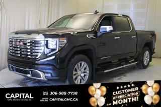 This 2024 GMC Sierra 1500 in Onyx Black is equipped with 4WD and Turbocharged Diesel I6 3.0L/183 engine.The Next Generation Sierra redefines what it means to drive a pickup. The redesigned for 2019 Sierra 1500 boasts all-new proportions with a larger cargo box and cabin. It also shaves weight over the 2018 model through the use of a lighter boxed steel frame and extensive use of aluminum in the hood, tailgate, and doors.To help improve the hitching and towing experience, the available ProGrade Trailering System combines intelligent technologies to offer an in-vehicle Trailering App, a companion to trailering features in the myGMC app and multiple high-definition camera views.GMC has altered the pickup landscape with groundbreaking innovation that includes features such as available Rear Camera Mirror and available Multicolour Heads-Up Display that puts key vehicle information low on the windshield. Innovative safety features such as HD Surround Vision and Lane Change Alert with Side Blind Zone alert will also help you feel confident and in control in the Next Generation Seirra.Key features of the Sierra Denali include: Taller stance and more dominant presence, GMC MultiPro Tailgate, Adaptive Rice Control, Authentic perforated Forge leather-appointed seating and open-pore ash wood trim, Available Head-Up Display and HD Rear Camera Mirror, and Available 420 hp 6.2L V8 with 10-speed automatic transmission.Check out this vehicles pictures, features, options and specs, and let us know if you have any questions. Helping find the perfect vehicle FOR YOU is our only priority.P.S...Sometimes texting is easier. Text (or call) 306-988-7738 for fast answers at your fingertips!Dealer License #914248Disclaimer: All prices are plus taxes & include all cash credits & loyalties. See dealer for Details.