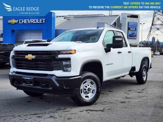 New 2024 Chevrolet Silverado 2500 HD Work Truck 4x4, power adjustable vertical trailering mirror, backup camera, auto lights, cruise control, HD rear vision camera, Wi-Fi hotspot capable for sale in Coquitlam, BC