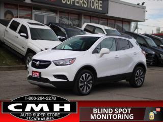 <b>ALL WHEEL DRIVE !! REAR CAMERA, CROSS TRAFFIC ALERT, BLIND SPOT MONITORING, APPLE CARPLAY, ANDROID AUTO, BLUETOOTH, STEERING WHEEL AUDIO CONTROLS, CRUISE CONTROL, LEATHER/CLOTH, POWER DRIVER SEAT, PROXIMITY KEY, BUTTON START, 18-INCH ALLOY WHEELS</b><br>      This  2021 Buick Encore is for sale today. <br> <br>With a modern look, an impressive drivetrain, and a good list of new standard features, this all new 2021 Buick Encore is more than just a compact SUV. The exterior styling is fresh and unique, while remaining classy and refined with awesome chrome accents, mouldings, and trim. The drivetrain provides a more engaging driving experience, while managing to be more fuel efficient. Lastly, the new features make this Buick Encore feel like a car youd expect in 2021, complete with all the connectivity you could imagine.This  SUV has 75,336 kms. Its  white in colour  . It has an automatic transmission and is powered by a  155HP 1.4L 4 Cylinder Engine. <br> <br> Our Encores trim level is Preferred. This Preferred Encore is way more than a base model compact SUV. With cloth and leatherette seat trim, 4G WiFi, active noise control for a quiet ride, and keyless open and start you get to ride in modern comfort while amazing tech like the Buick Infotainment System with Apple CarPlay, Android Auto, Bluetooth, 8 inch touchscreen, and SiriusXM keep you entertained. Other amazing features include leather wrapped multifunction steering wheel, driver information centre, aluminum wheels, heated power side mirrors with turn signals, chrome strips on door handles, and accent color front and rear fascia.<br> <br>To apply right now for financing use this link : <a href=https://www.cmhniagara.com/financing/ target=_blank>https://www.cmhniagara.com/financing/</a><br><br> <br/><br>Trade-ins are welcome! Financing available OAC ! Price INCLUDES a valid safety certificate! Price INCLUDES a 60-day limited warranty on all vehicles except classic or vintage cars. CMH is a Full Disclosure dealer with no hidden fees. We are a family-owned and operated business for over 30 years! o~o