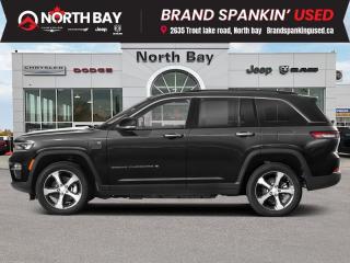 <b>Certified, Low Mileage, Hybrid,  Massage Seats,  360 Camera,  Sunroof,  Leather Seats!</b><br> <br> <b>Out of town? We will pay your gas to get here! Ask us for details!</b><br><br> <br>5999km BELOW average! This exceptional model seamlessly combines the legendary capability of Jeep with an eco-friendly plug-in hybrid engine. From the opulent interior to advanced technology, the Summit 4xe redefines sophistication. Whether youre navigating the urban jungle or conquering rugged terrains, this vehicle offers an unparalleled blend of power, efficiency, and elegance.<br><br>Fully inspected and reconditioned for years of driving enjoyment!, 2.0L I4 DOHC, 4WD, 19 Speaker McIntosh Audio System, 2nd-Row Manual Window Shades, 950-Watt Amplifier, A/D Digital Display Rearview Mirrors, Active Noise Control System, Advanced Protech Group IV, Amazon Fire TV Built-In, Auto High-beam Headlights, Automatic temperature control, Black Deluxe Headliner, Front dual zone A/C, Front fog lights, Front Passenger Interactive Display, Head-Up Display, Heated door mirrors, Heated front/rear seats, Heated steering wheel, Heavy-Duty Suspension, Luxury Tech Group V, Memory seat, Nappa Reserve Door Trim, Navigation System, Night Vision w/Pedestrian-Animal Detection, Palermo Leather-Faced Seats, Power driver seat, Power Liftgate, Power moonroof, Quick Order Package 27U Summit Reserve, Radio: Uconnect 5 Nav w/10.1 Display, Rain sensing wipers, Rear Seat Video Group 1, Remote keyless entry, Seatback Video Screens, Summit Reserve Badge, Two Tone Paint Group, USB Video Port, Ventilated front/rear seats, Wheels: 21 x 9.0 Polished Aluminum, Wireless Charging Pad. 4WD 8-Speed Automatic 2.0L I4 DOHC<br><br>All in price - No hidden fees or charges! O~o At North Bay Chrysler we pride ourselves on providing a personalized experience for each of our valued customers. We offer a wide selection of vehicles, knowledgeable sales and service staff, complete service and parts centre, and competitive pricing on all of our products. We look forward to seeing you soon. *Every reasonable effort is made to ensure the accuracy of the information listed above, but errors happen. We reserve the right to change or amend these offers. The vehicle pricing, incentives, options (including standard equipment), and technical specifications listed, may not match the exact vehicle displayed. All finance pricing listed is O.A.C (on approved credit). Please confirm with a sales representative the accuracy of this information and pricing.<br><br>*Prices include a $2000 finance credit. Cash Purchases are subject to change. Every reasonable effort is made to ensure the accuracy of the information listed above, but errors happen. We reserve the right to change or amend these offers. The vehicle pricing, incentives, options (including standard equipment), and technical specifications listed, may not match the exact vehicle displayed. All finance pricing listed is O.A.C (on approved credit). Please confirm with a sales representative the accuracy of this information and pricing. Listed price does not include applicable taxes and licensing fees.<br> To view the original window sticker for this vehicle view this <a href=http://www.chrysler.com/hostd/windowsticker/getWindowStickerPdf.do?vin=1C4RJYE64N8763146 target=_blank>http://www.chrysler.com/hostd/windowsticker/getWindowStickerPdf.do?vin=1C4RJYE64N8763146</a>. <br/><br> <br/><br> Buy this vehicle now for the lowest bi-weekly payment of <b>$455.32</b> with $7495 down for 96 months @ 8.99% APR O.A.C. ( Plus applicable taxes -  platinum security included  / Total cost of borrowing $27251   ).  See dealer for details. <br> <br>All in price - No hidden fees or charges! o~o