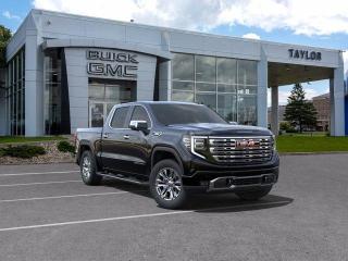 <b>Leather Seats,  Cooled Seats,  Bose Premium Audio,  Wireless Charging,  Heated Rear Seats!</b><br> <br>   This 2024 Sierra 1500 is engineered for ultra-premium comfort, offering high-tech upgrades, beautiful styling, authentic materials and thoughtfully crafted details. <br> <br>This 2024 GMC Sierra 1500 stands out in the midsize pickup truck segment, with bold proportions that create a commanding stance on and off road. Next level comfort and technology is paired with its outstanding performance and capability. Inside, the Sierra 1500 supports you through rough terrain with expertly designed seats and robust suspension. This amazing 2024 Sierra 1500 is ready for whatever.<br> <br> This void blk sought after diesel Crew Cab 4X4 pickup   has an automatic transmission and is powered by a  305HP 3.0L Straight 6 Cylinder Engine.<br> <br> Our Sierra 1500s trim level is Denali. This premium GMC Sierra 1500 Denali comes fully loaded with perforated leather seats and authentic open-pore wood trim, exclusive exterior styling, unique aluminum wheels, plus a massive 13.4 inch touchscreen display that features wireless Apple CarPlay and Android Auto, a premium 7-speaker Bose audio system, SiriusXM, and a 4G LTE hotspot. Additionally, this stunning pickup truck also features heated and cooled front seats and heated second row seats, a spray-in bedliner, wireless device charging, IntelliBeam LED headlights, remote engine start, forward collision warning and lane keep assist, a trailer-tow package with hitch guidance, LED cargo area lighting, ultrasonic parking sensors, an HD surround vision camera plus so much more! This vehicle has been upgraded with the following features: Leather Seats,  Cooled Seats,  Bose Premium Audio,  Wireless Charging,  Heated Rear Seats,  Aluminum Wheels,  Remote Start. <br><br> <br>To apply right now for financing use this link : <a href=https://www.taylorautomall.com/finance/apply-for-financing/ target=_blank>https://www.taylorautomall.com/finance/apply-for-financing/</a><br><br> <br/> Total  cash rebate of $5300 is reflected in the price. Credit includes $5,300 Non Stackable Delivery Allowance  Incentives expire 2024-05-31.  See dealer for details. <br> <br> <br>LEASING:<br><br>Estimated Lease Payment: $563 bi-weekly <br>Payment based on 6.5% lease financing for 48 months with $0 down payment on approved credit. Total obligation $58,654. Mileage allowance of 16,000 KM/year. Offer expires 2024-05-31.<br><br><br><br> Come by and check out our fleet of 80+ used cars and trucks and 150+ new cars and trucks for sale in Kingston.  o~o