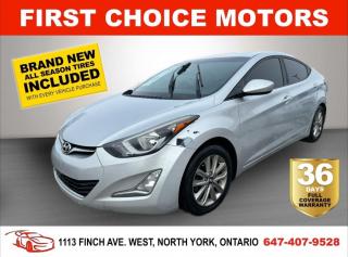 Welcome to First Choice Motors, the largest car dealership in Toronto of pre-owned cars, SUVs, and vans priced between $5000-$15,000. With an impressive inventory of over 300 vehicles in stock, we are dedicated to providing our customers with a vast selection of affordable and reliable options.<br><br>Were thrilled to offer a used 2015 Hyundai Elantra SPORT, grey color with 187,000km (STK#6977) This vehicle was $10990 NOW ON SALE FOR $9990. It is equipped with the following features:<br>- Automatic Transmission<br>- Sunroof<br>- Heated seats<br>- Bluetooth<br>- Alloy wheels<br>- Power windows<br>- Power locks<br>- Power mirrors<br>- Air Conditioning<br><br>At First Choice Motors, we believe in providing quality vehicles that our customers can depend on. All our vehicles come with a 36-day FULL COVERAGE warranty. We also offer additional warranty options up to 5 years for our customers who want extra peace of mind.<br><br>Furthermore, all our vehicles are sold fully certified with brand new brakes rotors and pads, a fresh oil change, and brand new set of all-season tires installed & balanced. You can be confident that this car is in excellent condition and ready to hit the road.<br><br>At First Choice Motors, we believe that everyone deserves a chance to own a reliable and affordable vehicle. Thats why we offer financing options with low interest rates starting at 7.9% O.A.C. Were proud to approve all customers, including those with bad credit, no credit, students, and even 9 socials. Our finance team is dedicated to finding the best financing option for you and making the car buying process as smooth and stress-free as possible.<br><br>Our dealership is open 7 days a week to provide you with the best customer service possible. We carry the largest selection of used vehicles for sale under $9990 in all of Ontario. We stock over 300 cars, mostly Hyundai, Chevrolet, Mazda, Honda, Volkswagen, Toyota, Ford, Dodge, Kia, Mitsubishi, Acura, Lexus, and more. With our ongoing sale, you can find your dream car at a price you can afford. Come visit us today and experience why we are the best choice for your next used car purchase!<br><br>All prices exclude a $10 OMVIC fee, license plates & registration and ONTARIO HST (13%)